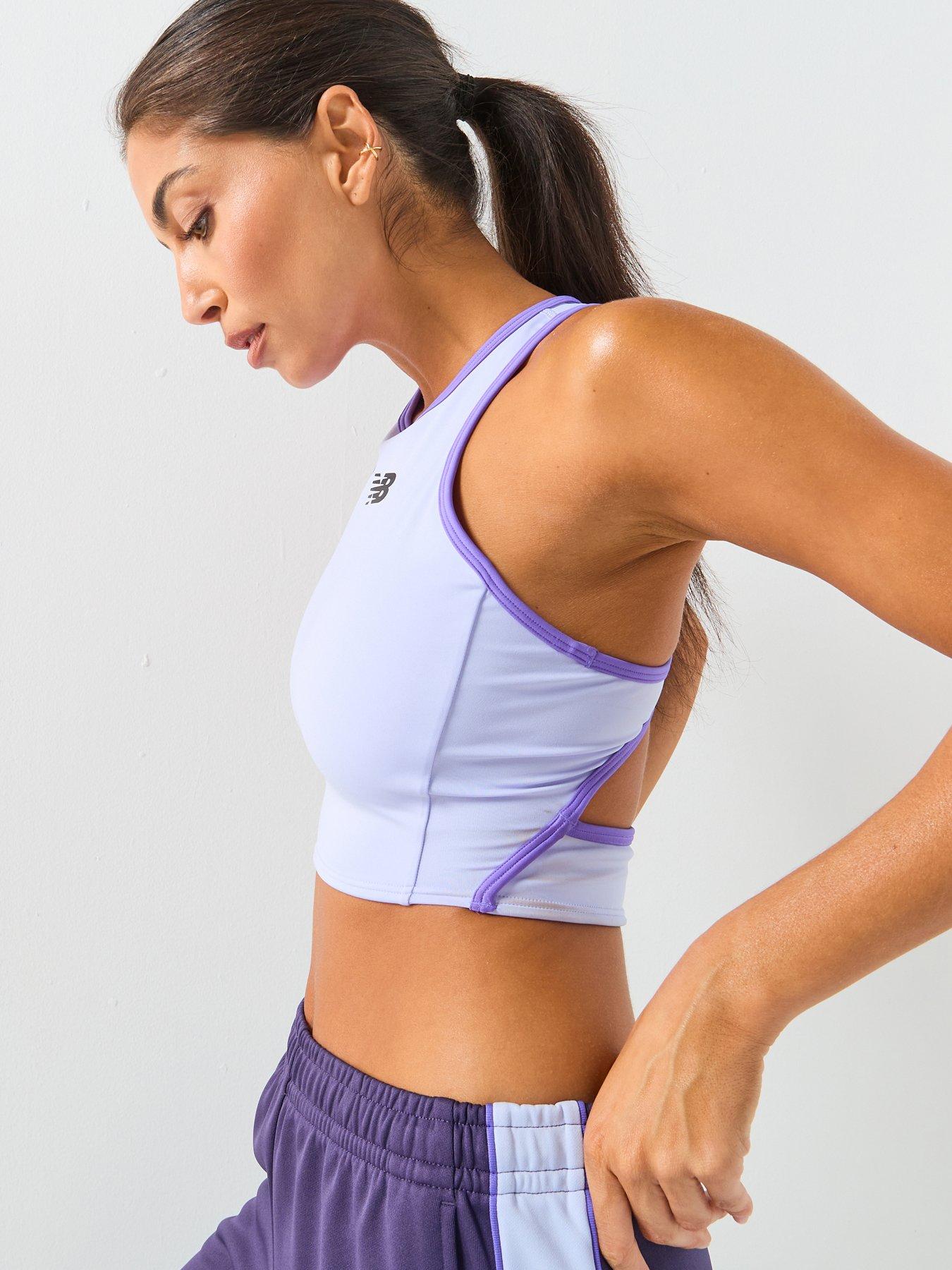 New Balance Womens Running Fast Days Fitted Crop Tank - Purple