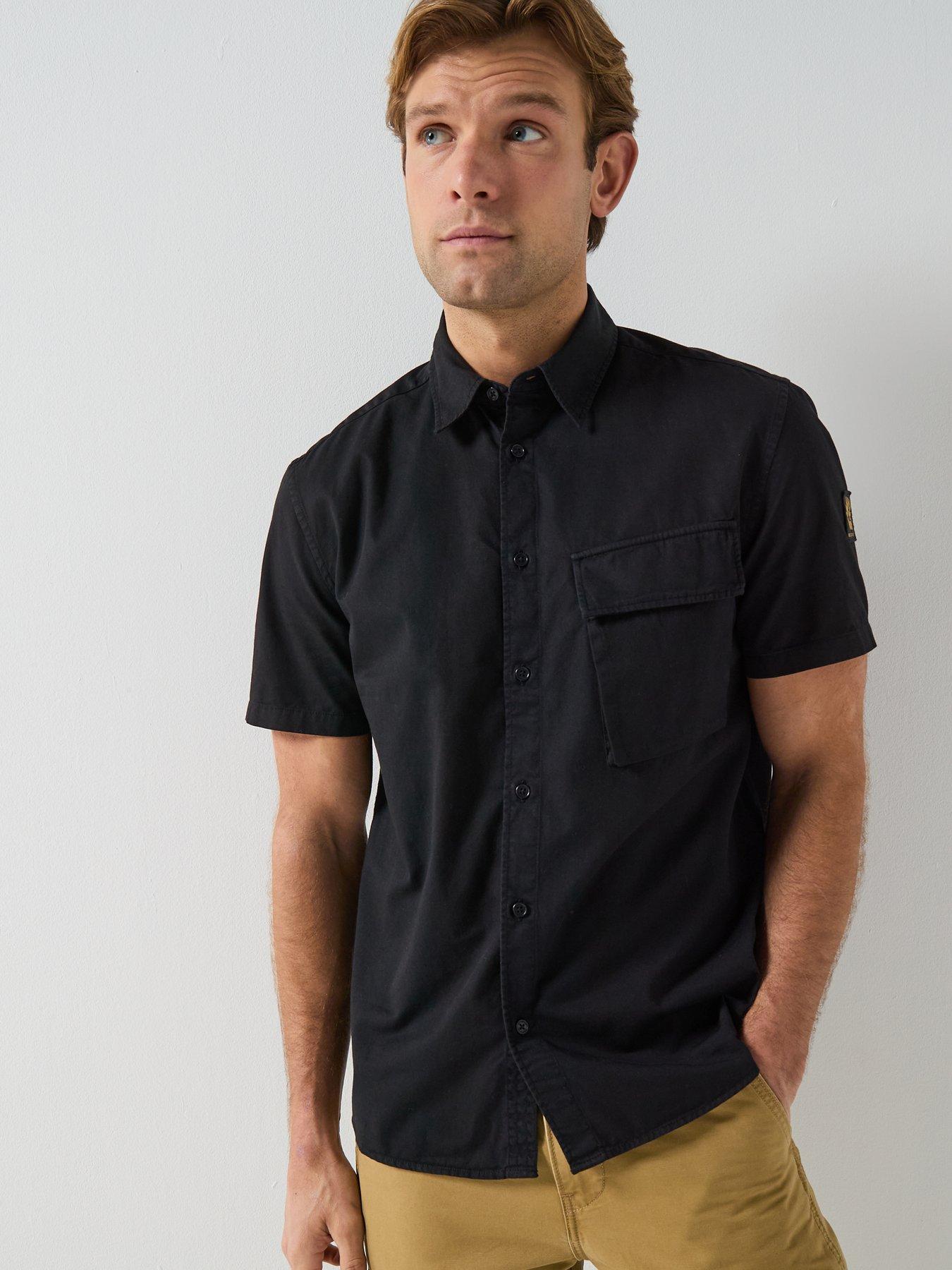 Belstaff Belstaff Scale Garment Dye Short Sleeve Shirt - Black