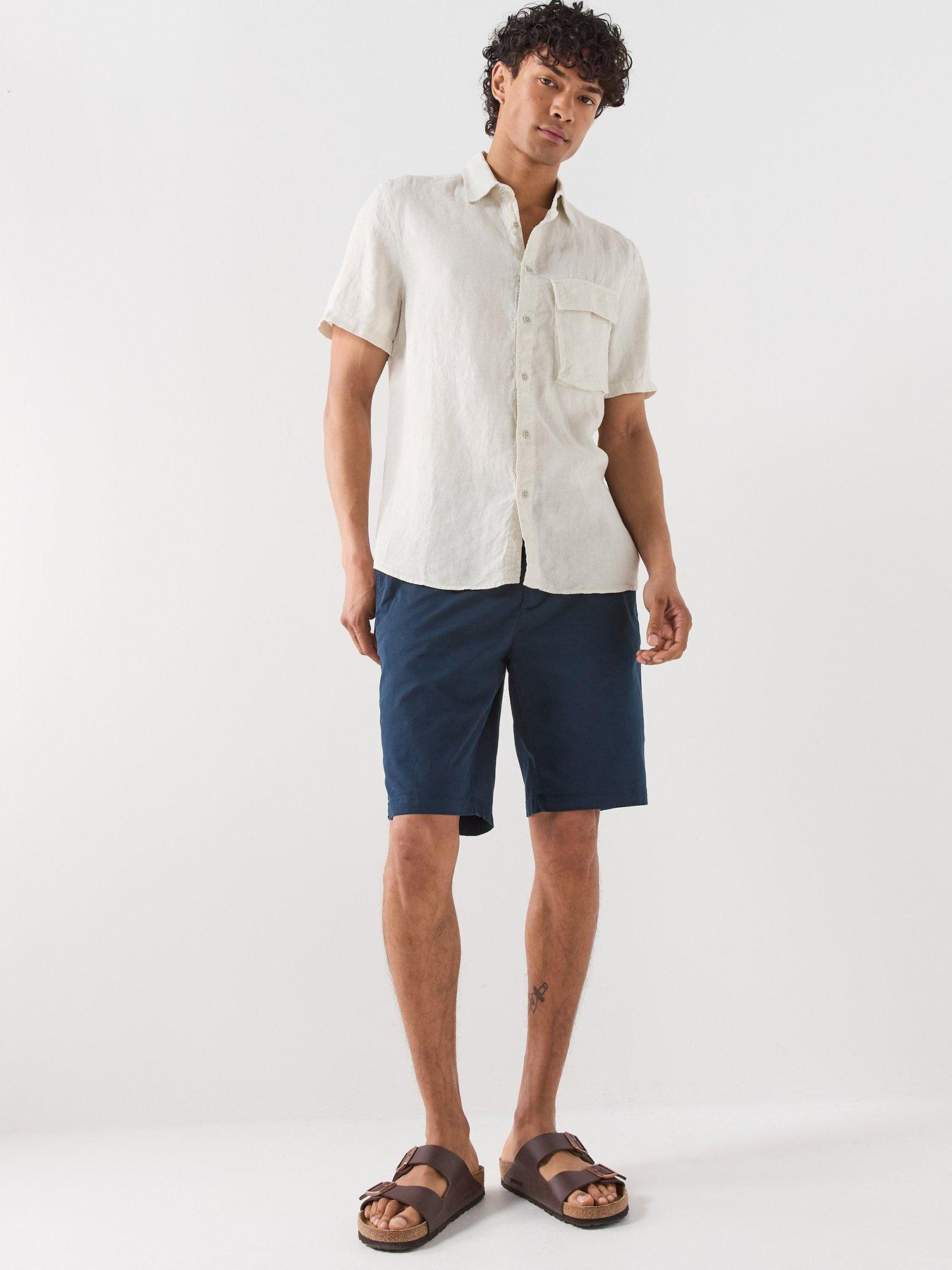 Image 3 of 5 of Belstaff Scale Garment Dye Linen Short Sleeve Shirt - Natural