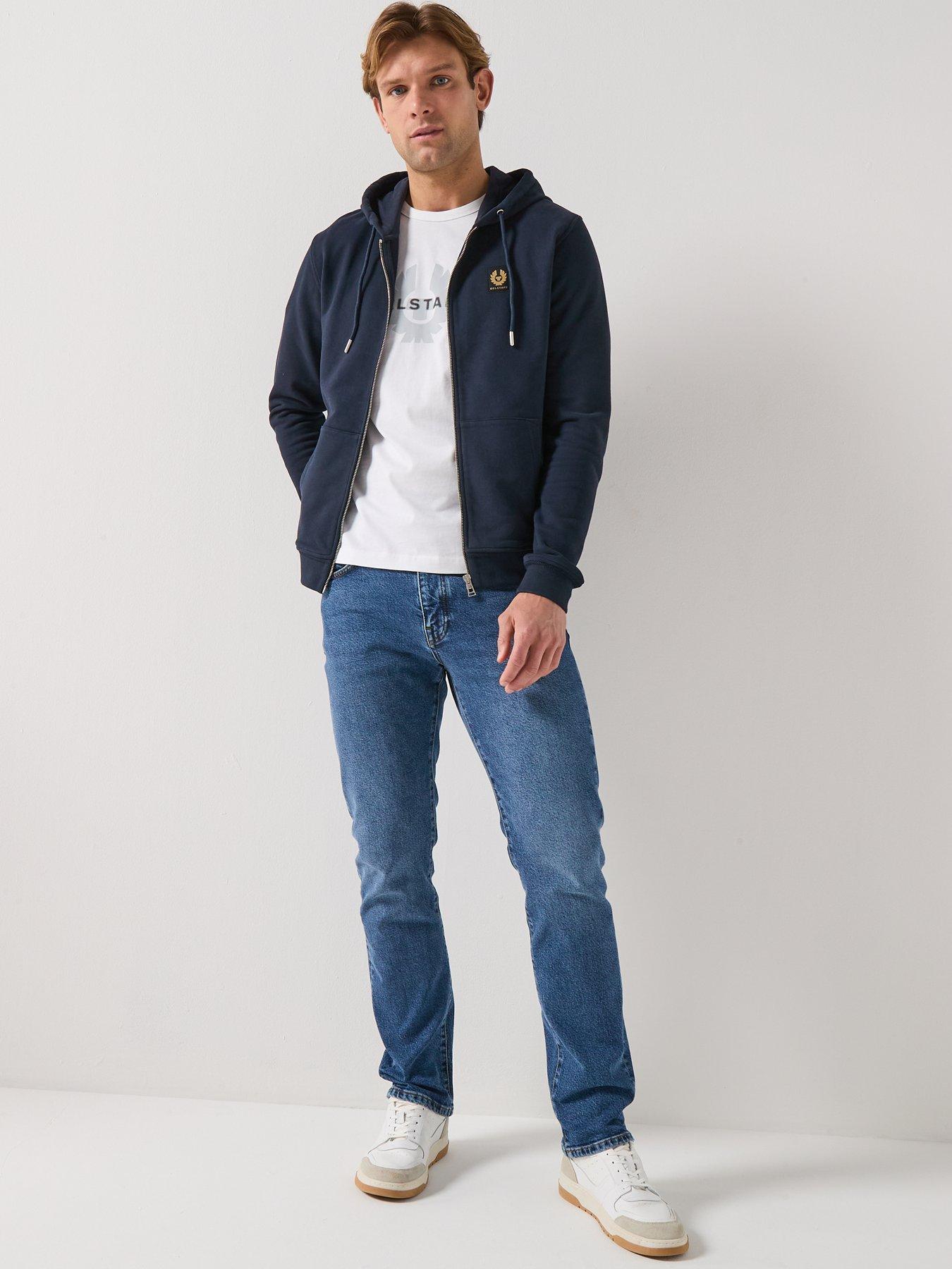 Image 3 of 6 of Belstaff Left Chest Patch Full Zip Hoodie - Navy