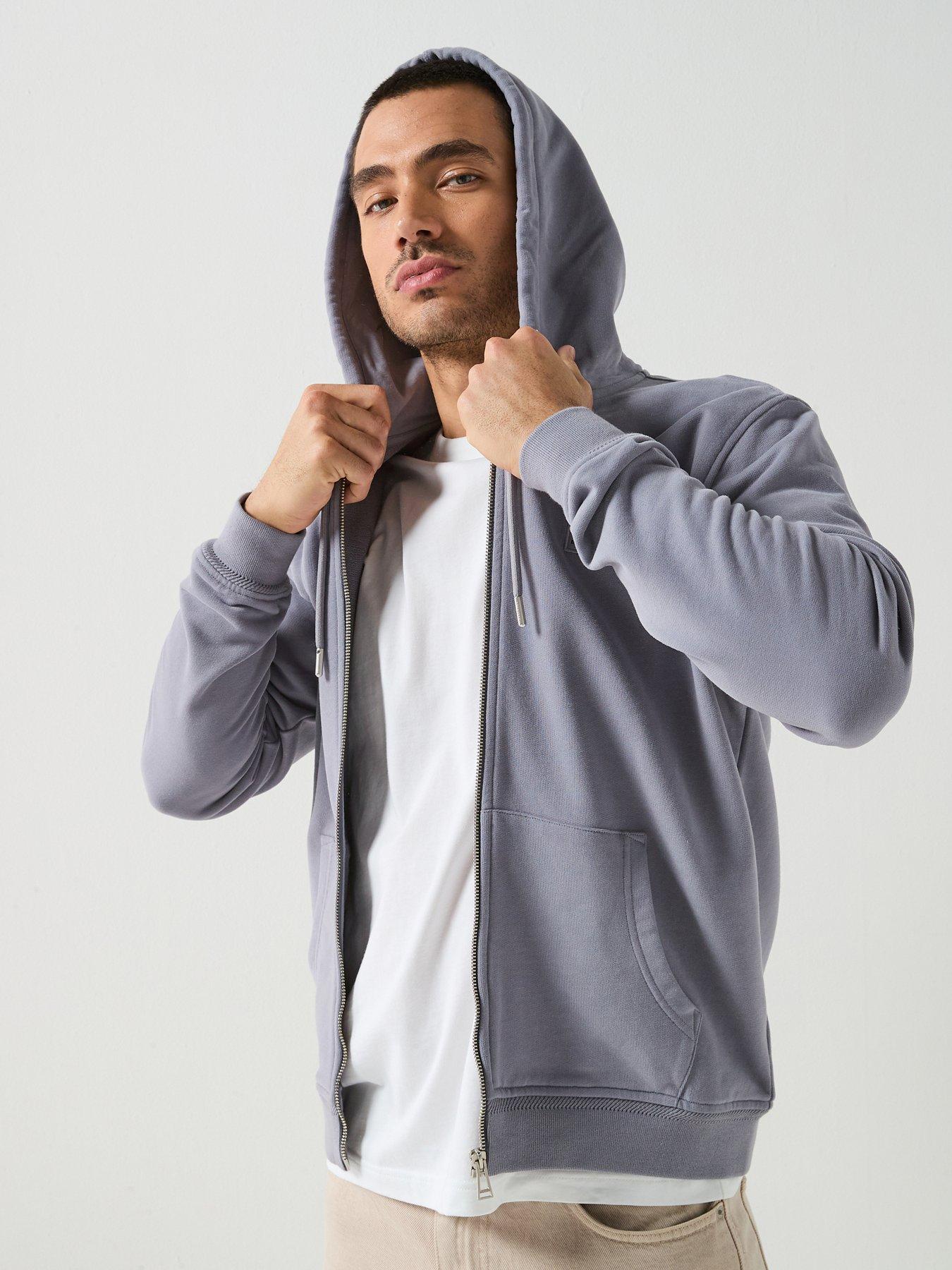 Image 1 of 6 of Belstaff Logo Patch Full Zip Hoodie - Grey