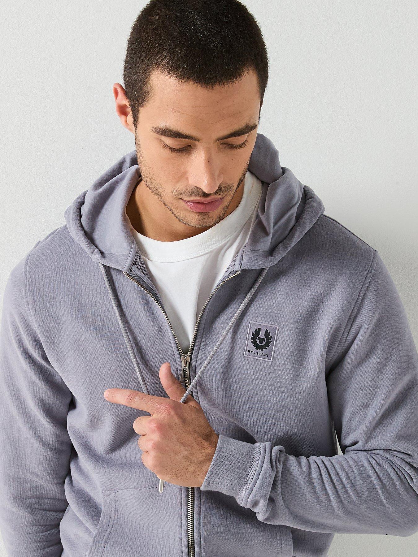 Image 4 of 6 of Belstaff Logo Patch Full Zip Hoodie - Grey