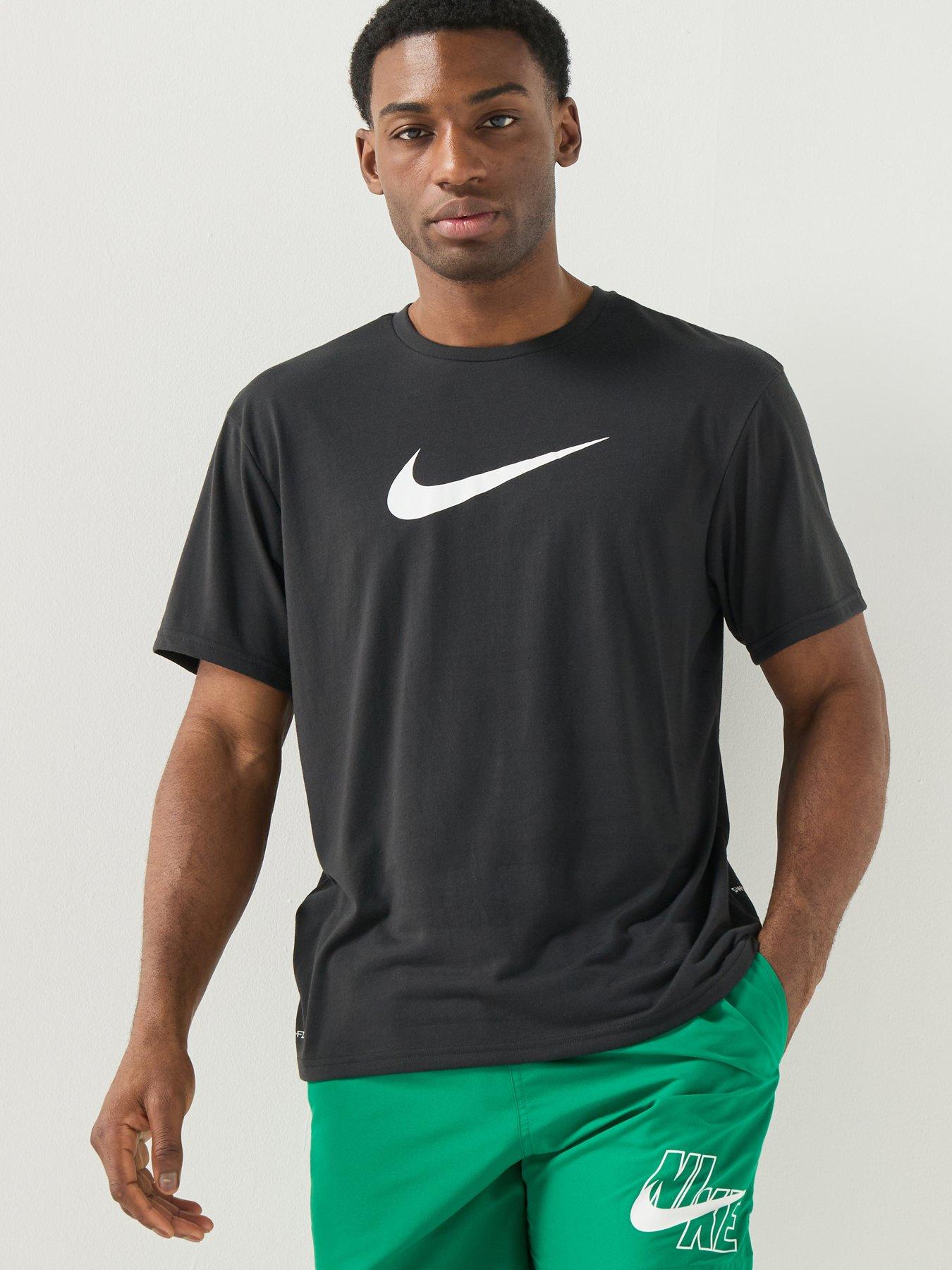 Image 1 of 7 of Nike Mens Short Sleeve Hydroguard T Shirt - Black