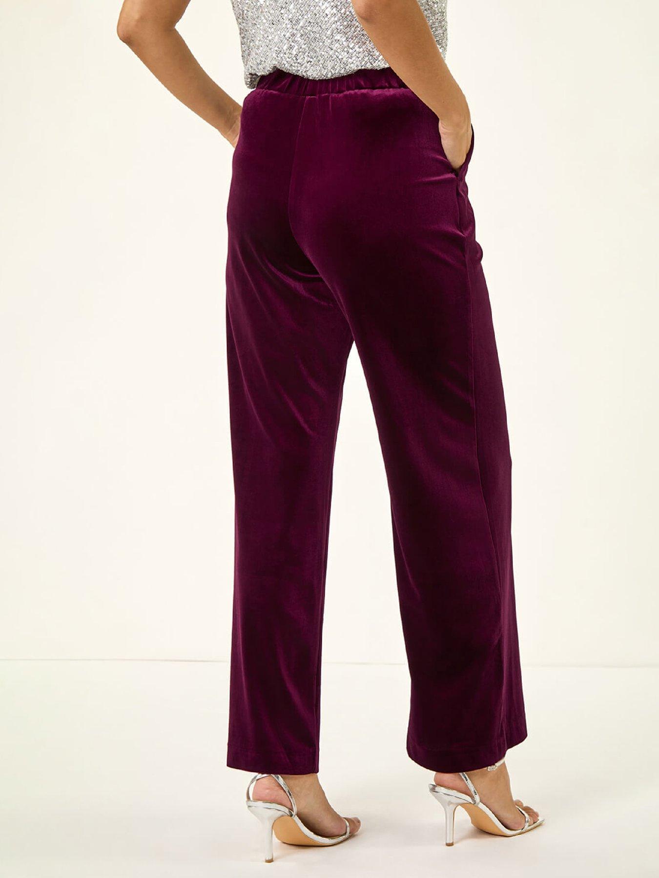 roman-dusk-velvet-full-length-trousers-burgundystillFront