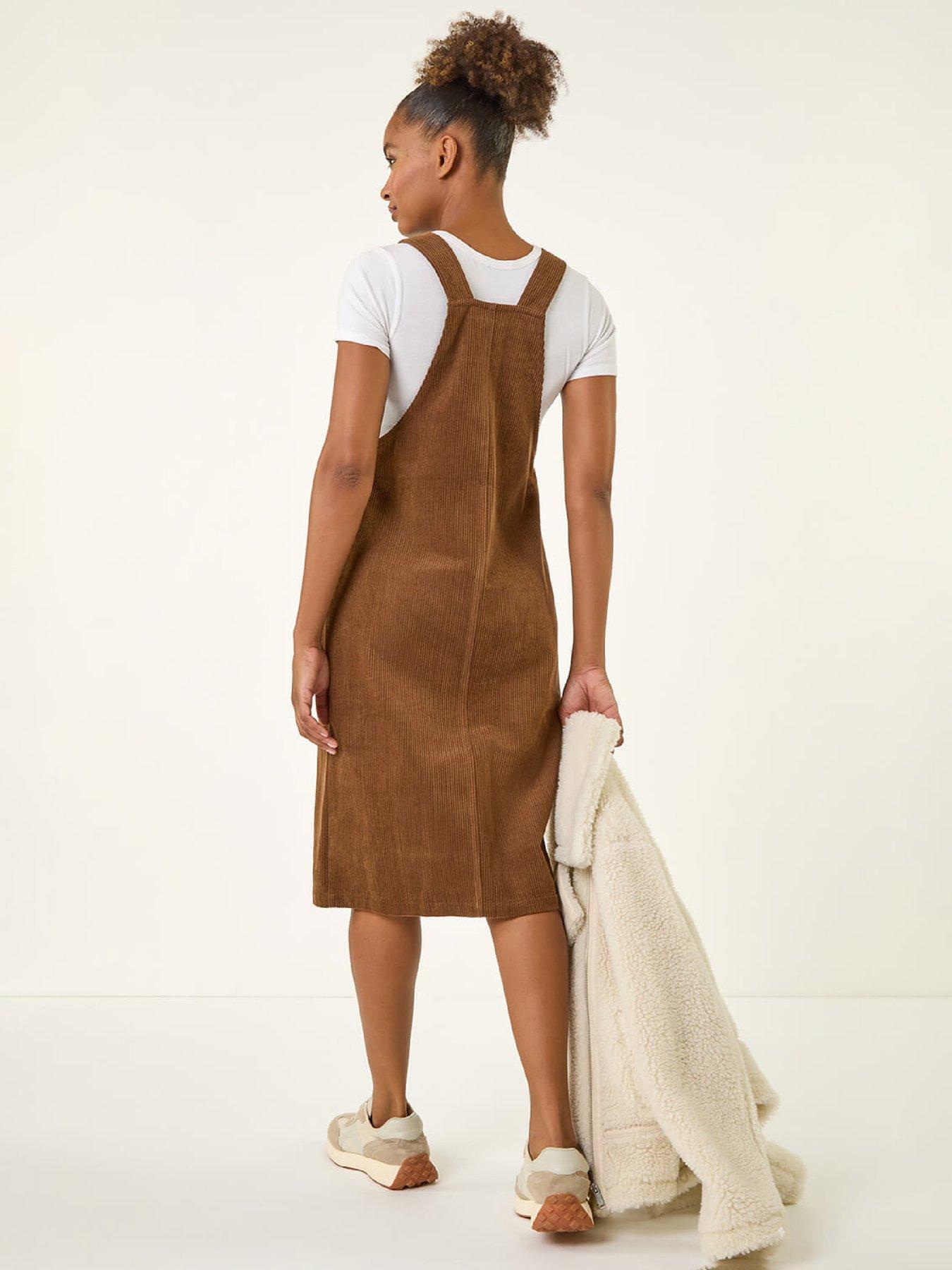 roman-corduroy-pinafore-midi-dress-chocolatestillFront