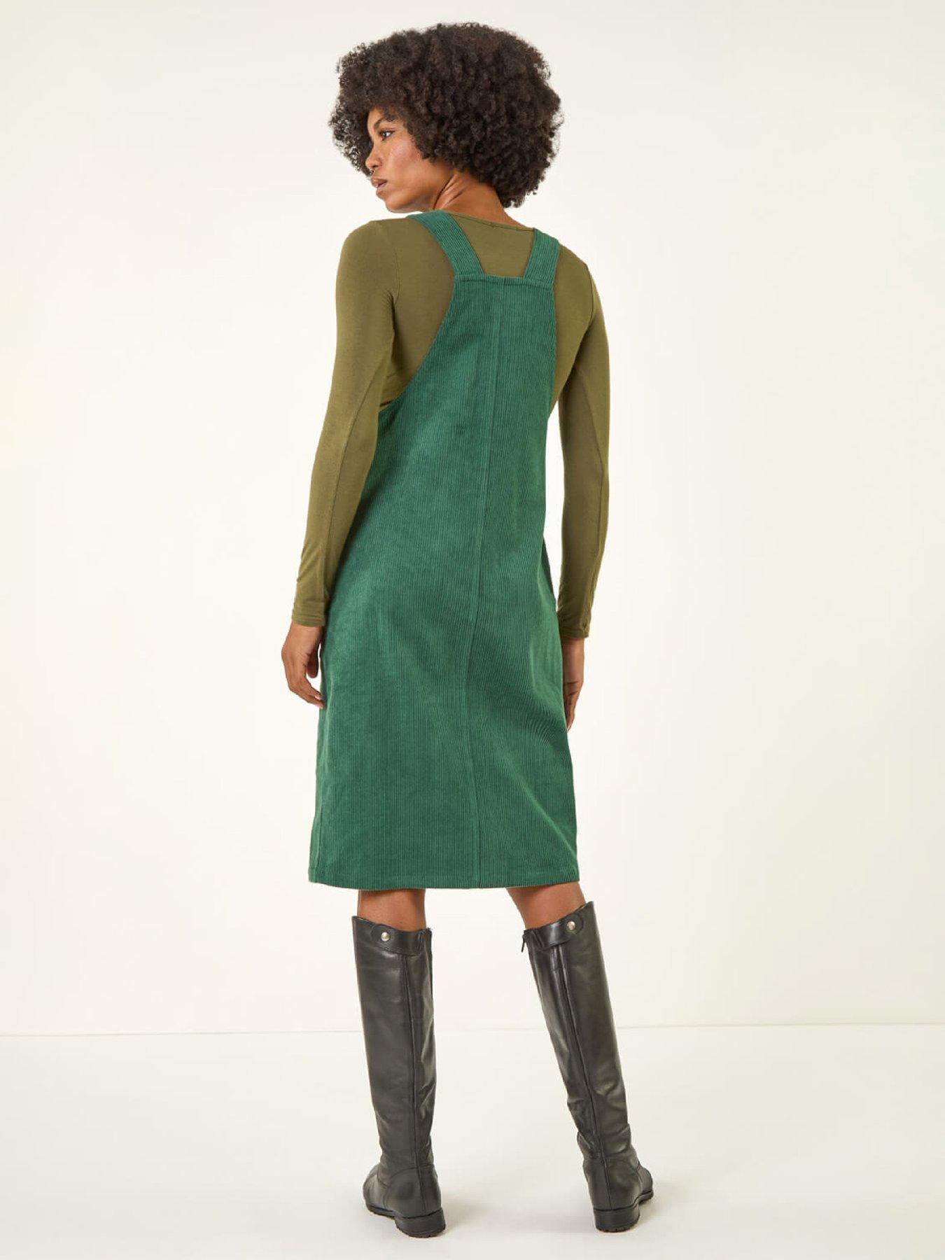 roman-corduroy-pinafore-midi-dress-greenstillFront