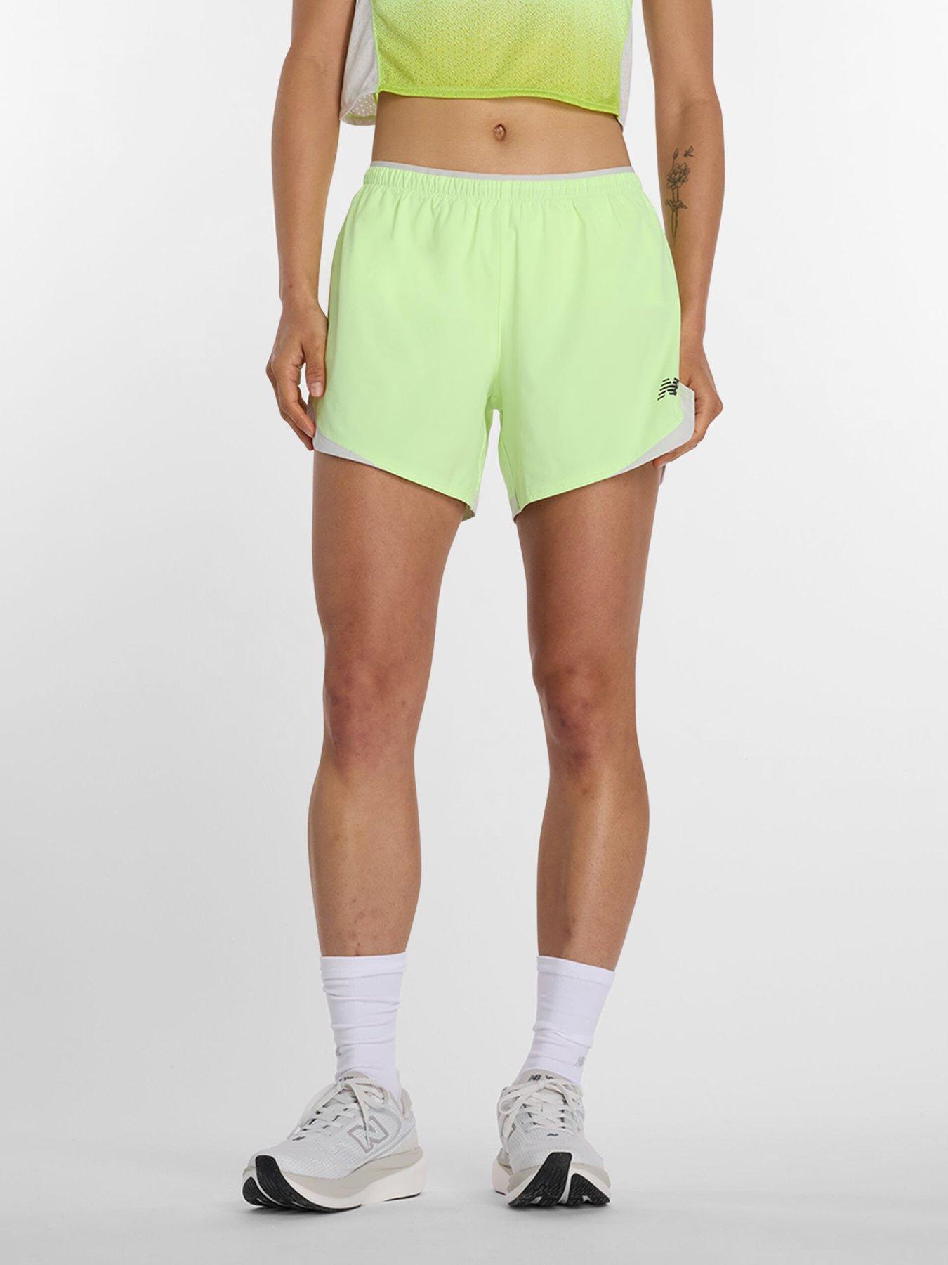 New Balance Womens Running Athletics 5 Inch Short - Yellow