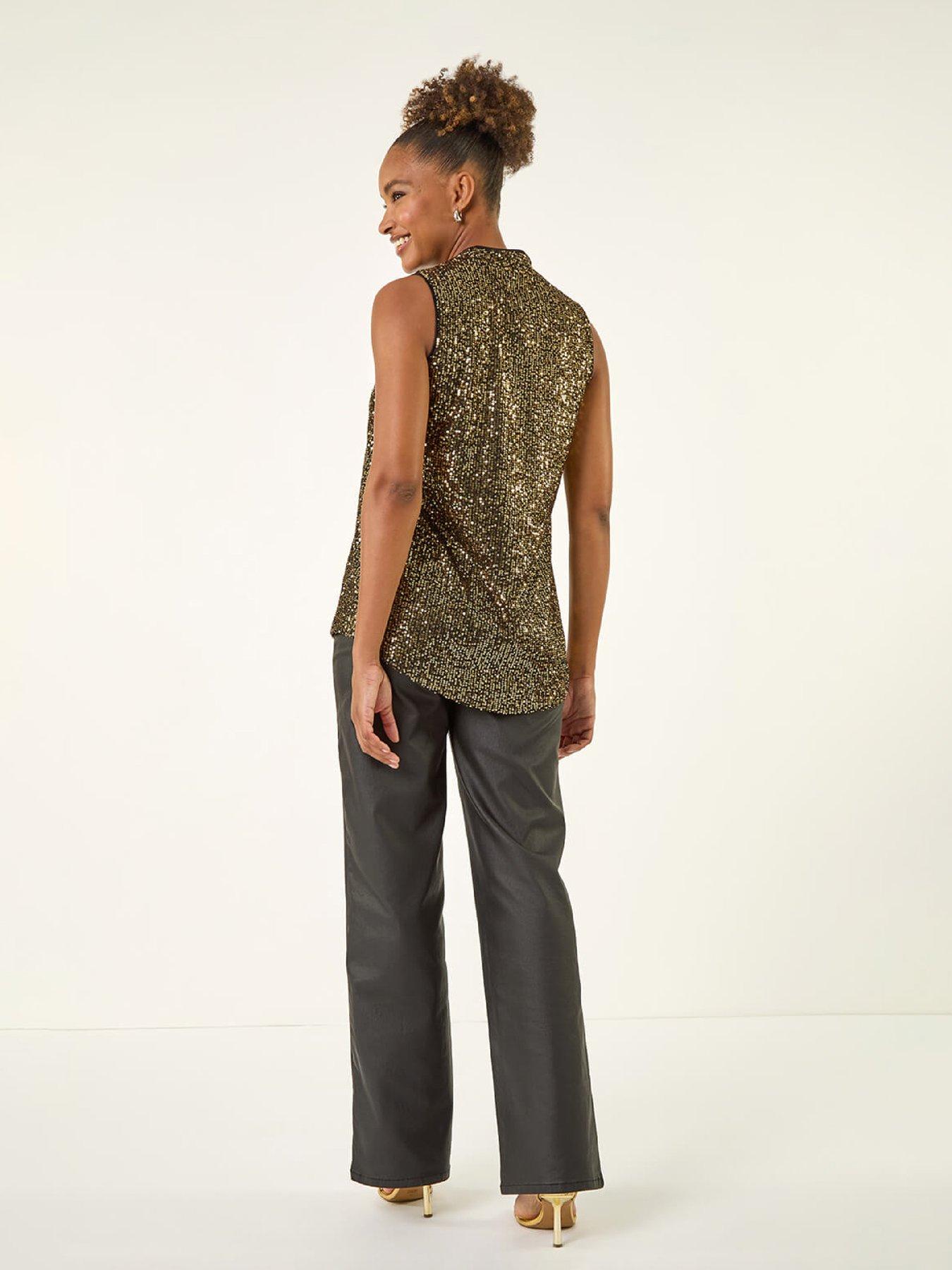 roman-sequin-pleat-front-vest-top-goldstillFront