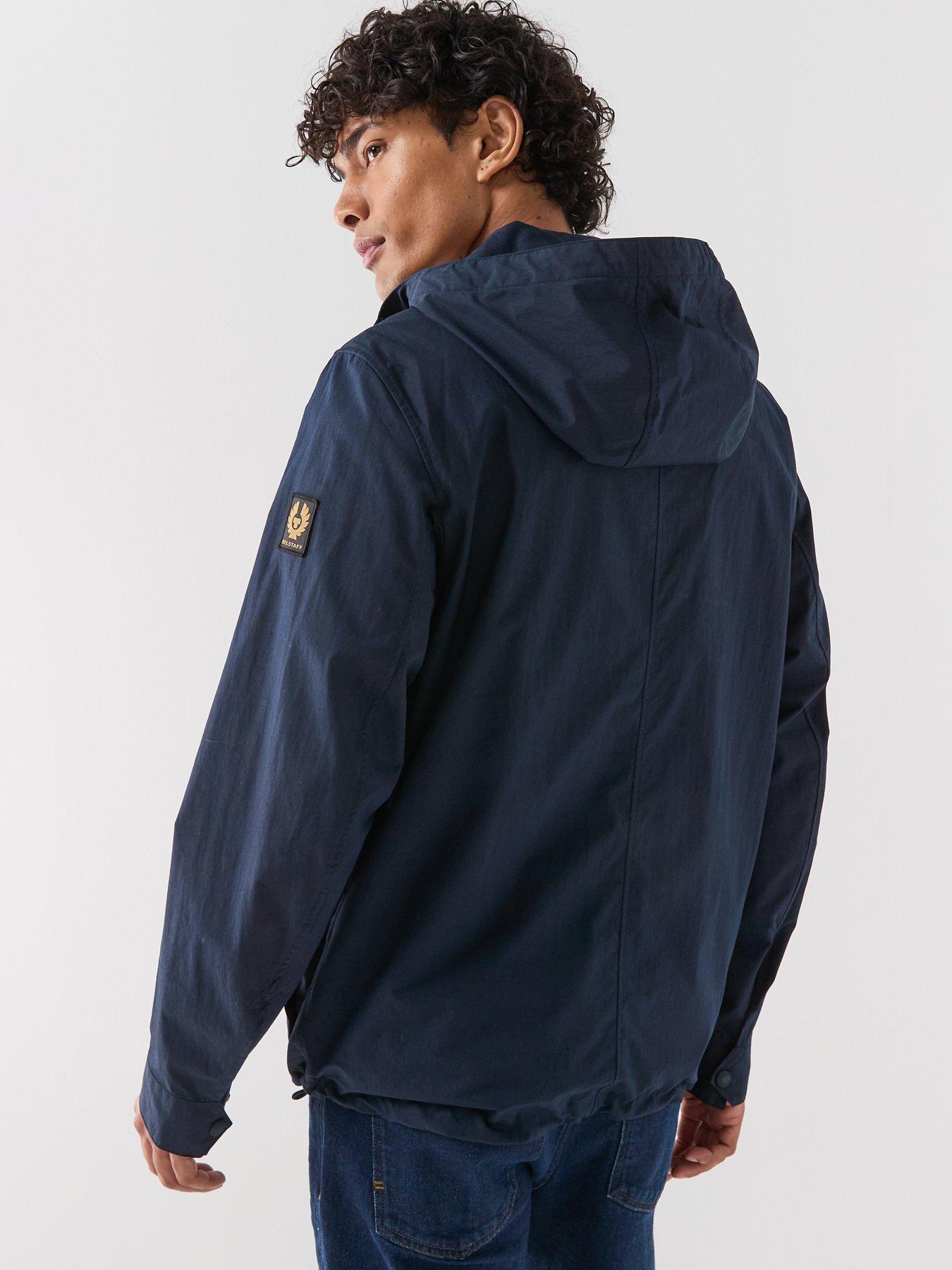 Image 2 of 5 of Belstaff Cargo 4 Pocket Hooded Cotton Jacket - Navy