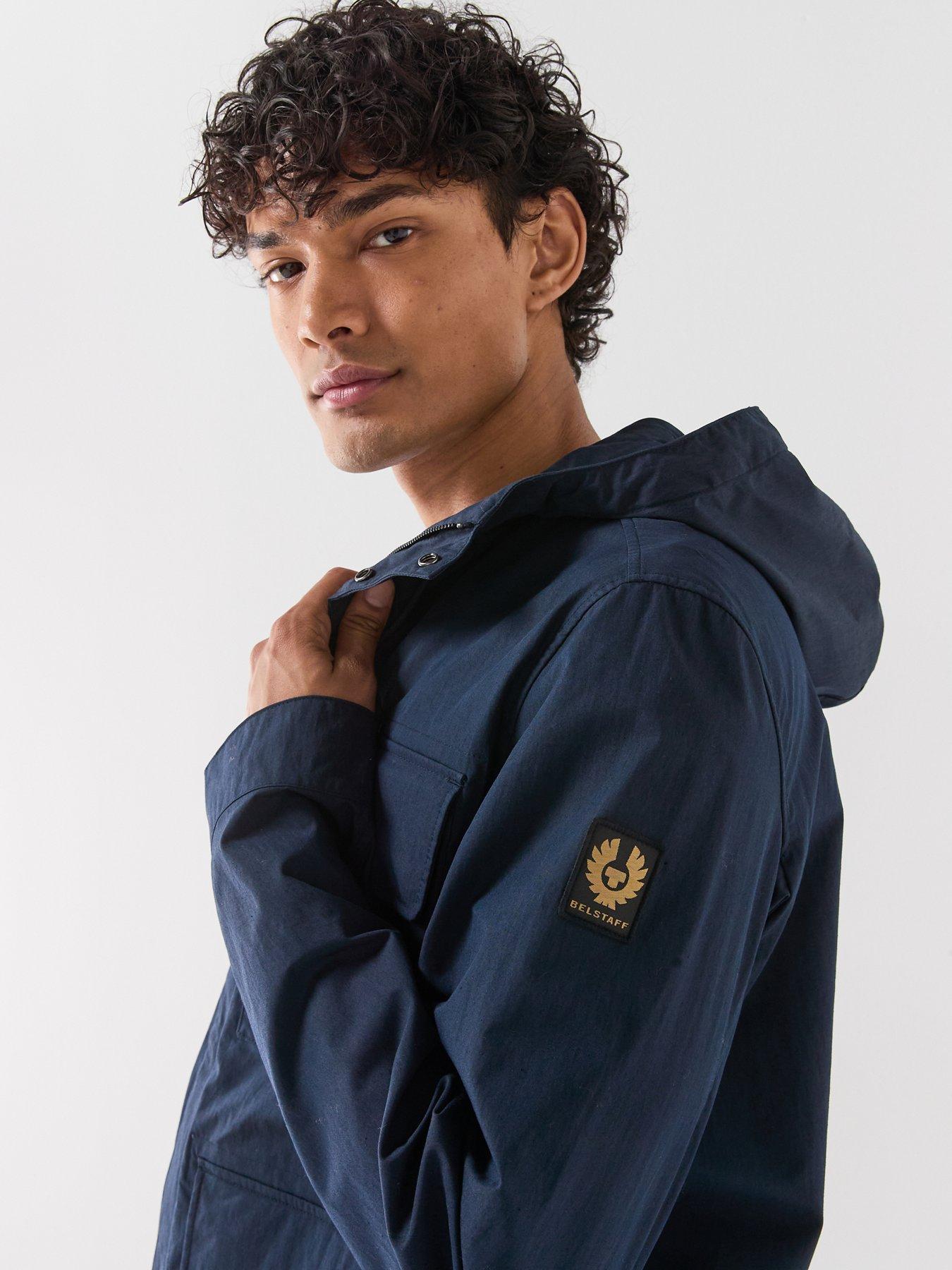 Image 4 of 5 of Belstaff Cargo 4 Pocket Hooded Cotton Jacket - Navy