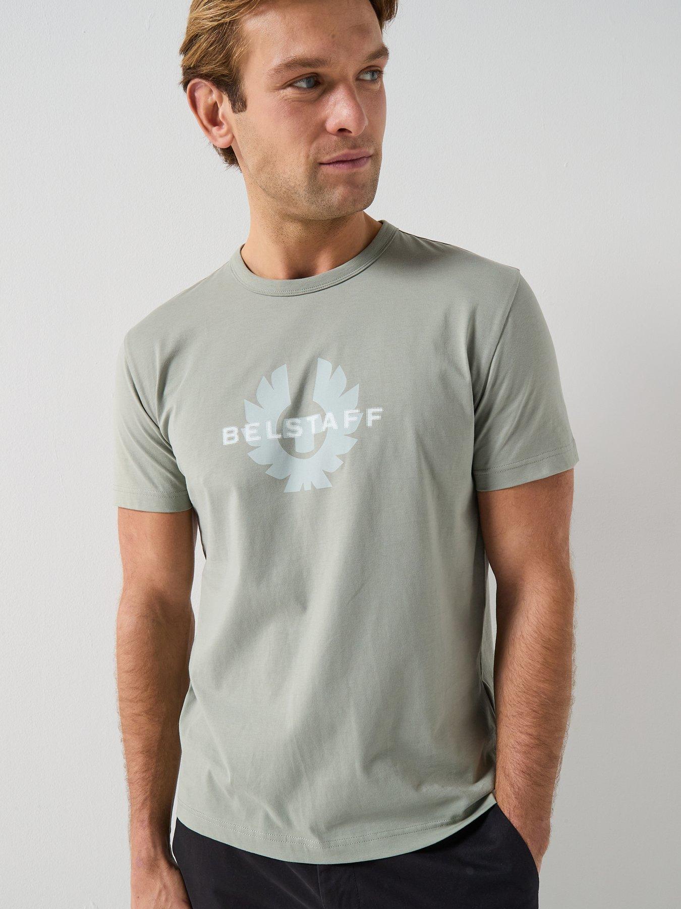 Image 1 of 4 of Belstaff Surface Large Logo T-Shirt - Light Green