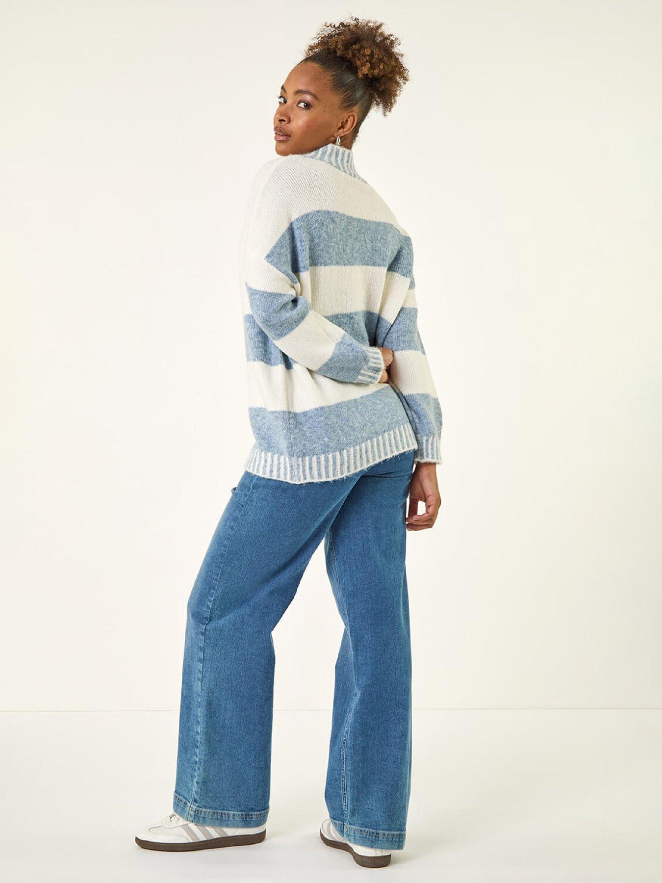 Image 2 of 5 of Roman Stripe Knitted Jumper - Ivory