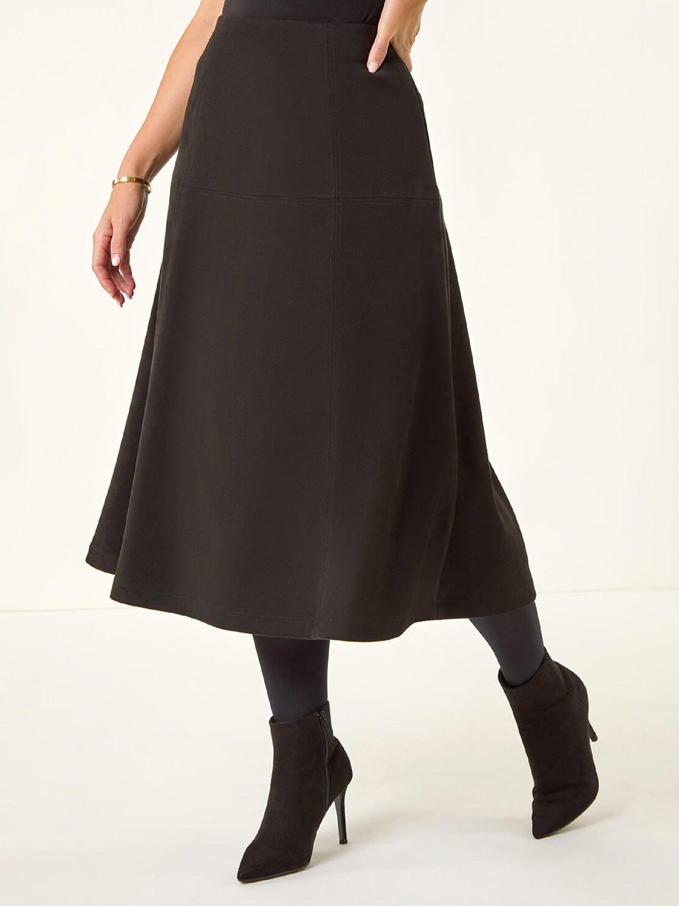 roman-petite-suede-a-line-skirt-blackfront