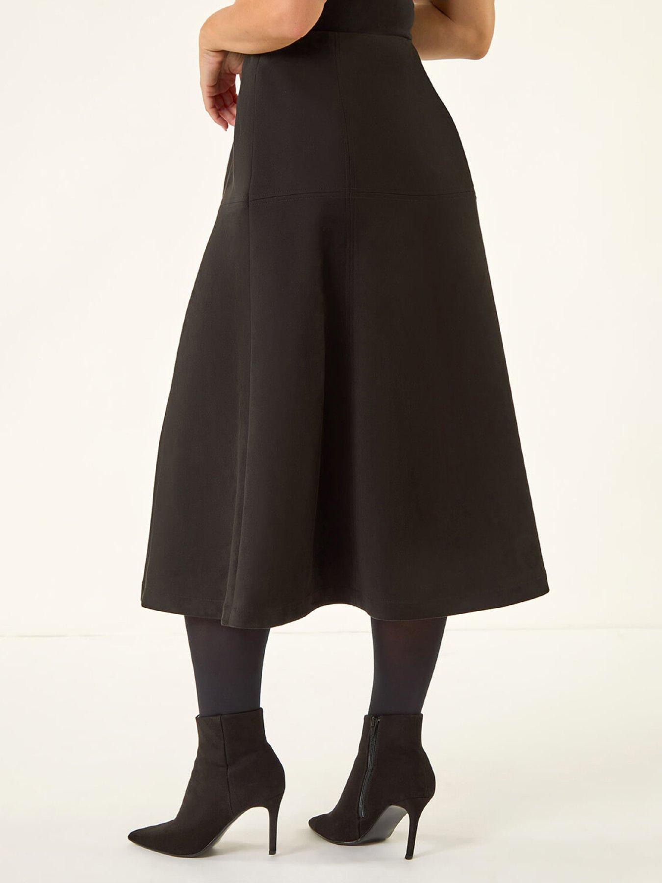 roman-petite-suede-a-line-skirt-blackstillFront