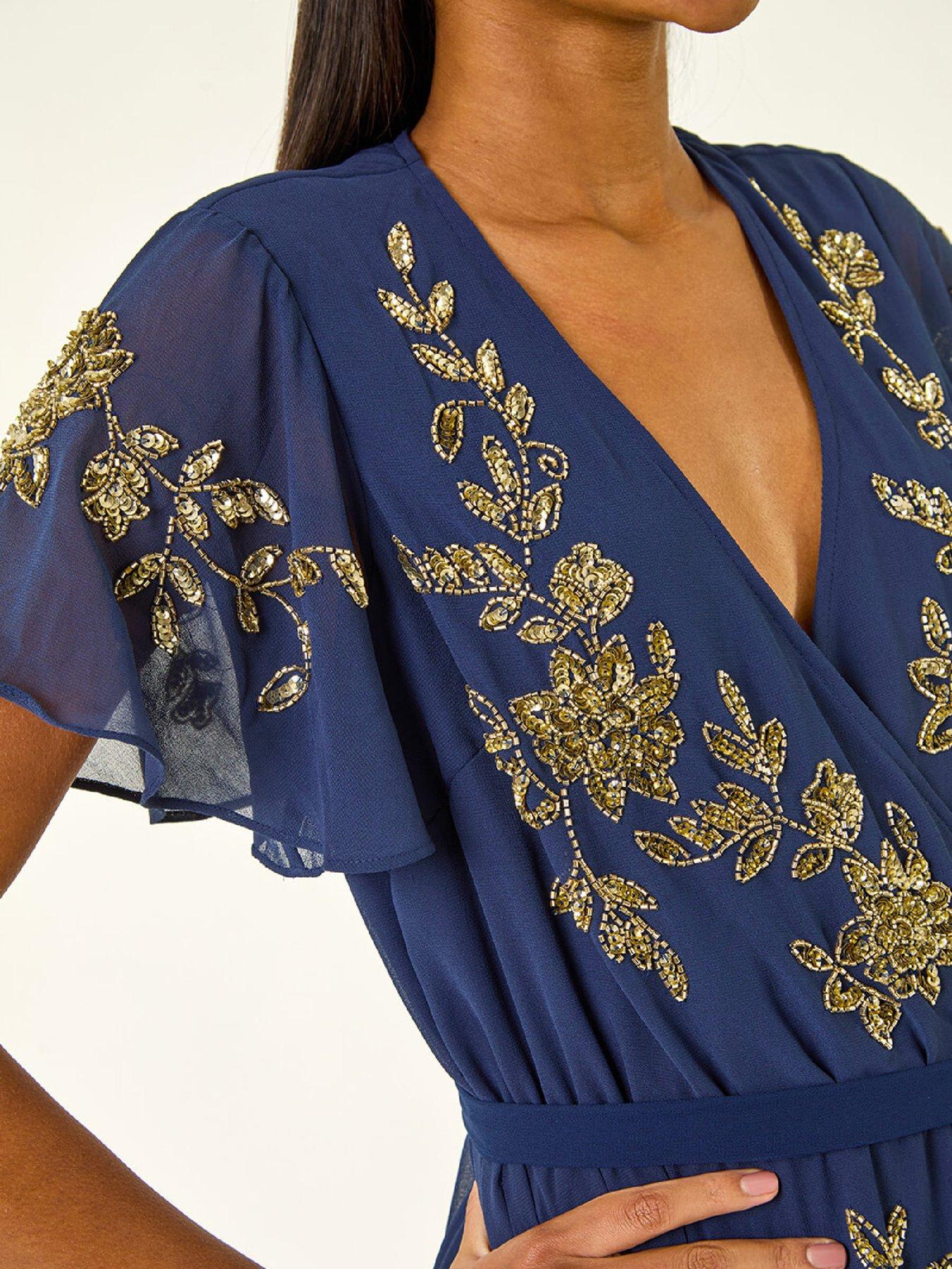 roman-premium-beaded-wrap-midi-dress-midnight-bluedetail