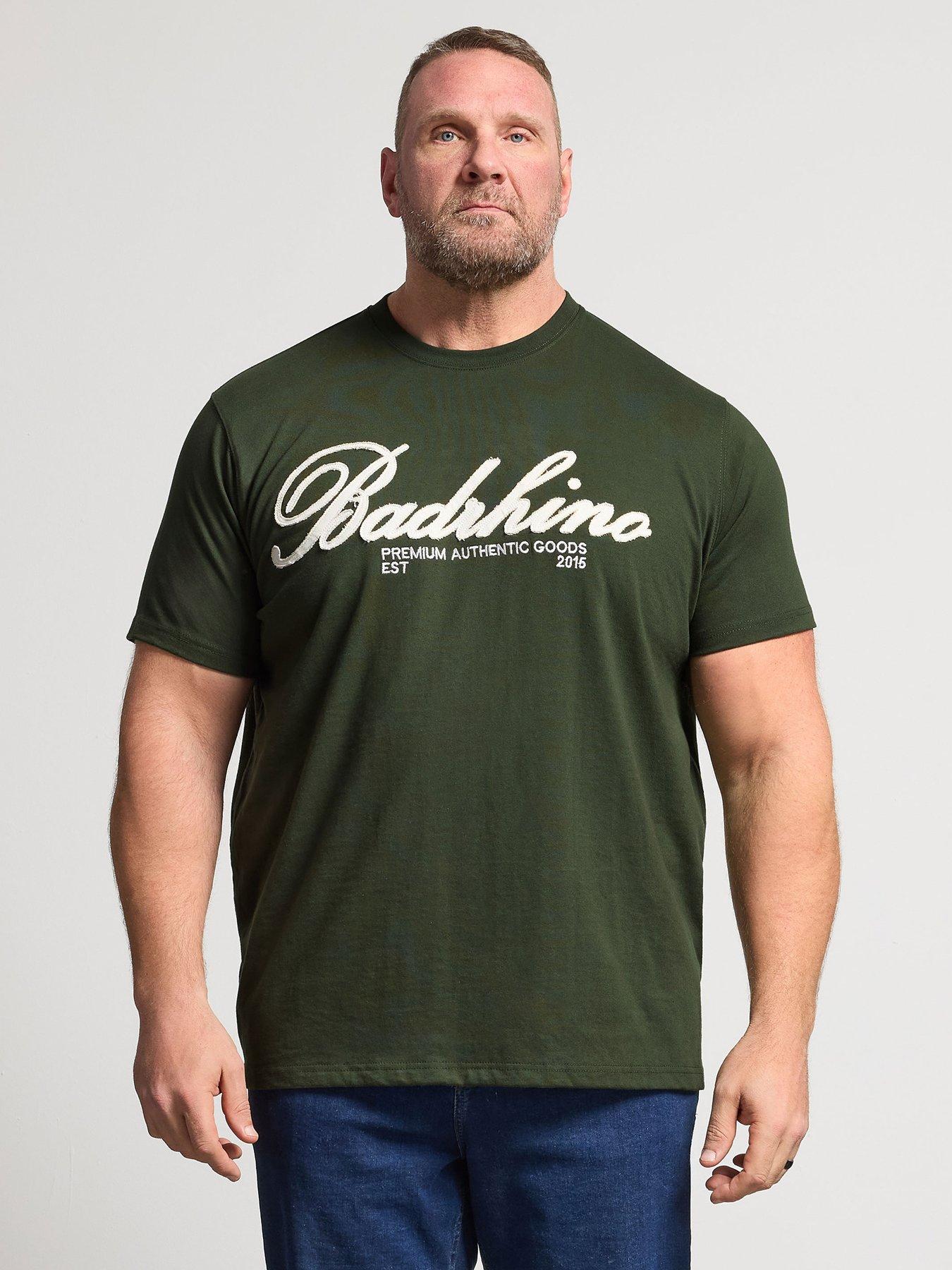 badrhino-embroidered-script-t-shirt-greenfront