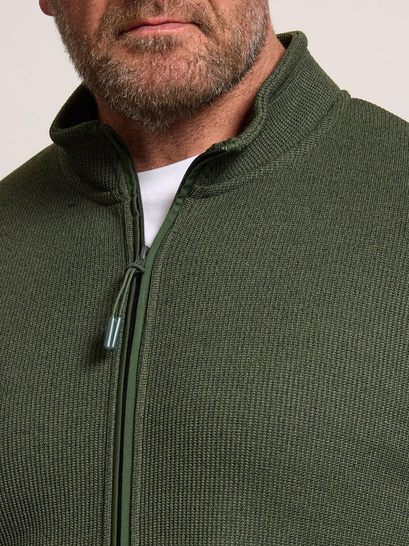 Image 4 of 7 of BadRhino Textured Zip Thru Sweatshirt - Green