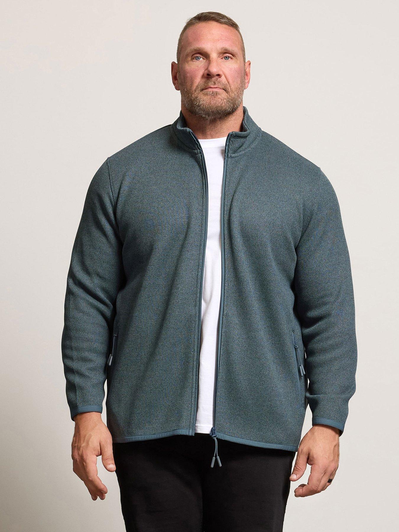 badrhino-textured-zip-thru-sweatshirt-beigefront