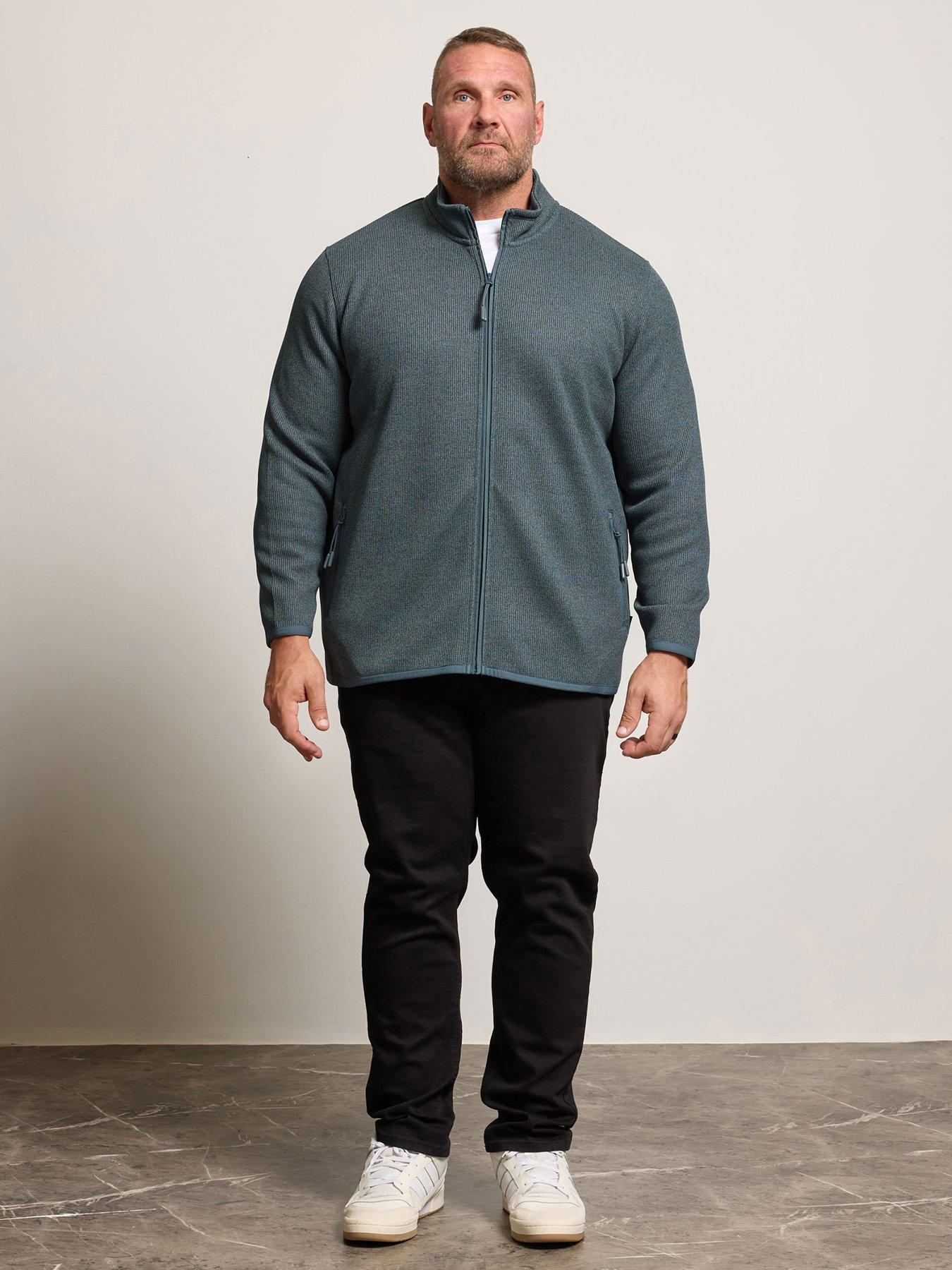 badrhino-textured-zip-thru-sweatshirt-beigeback