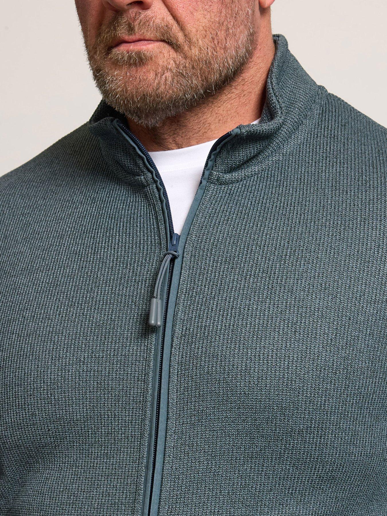 badrhino-textured-zip-thru-sweatshirt-beigedetail
