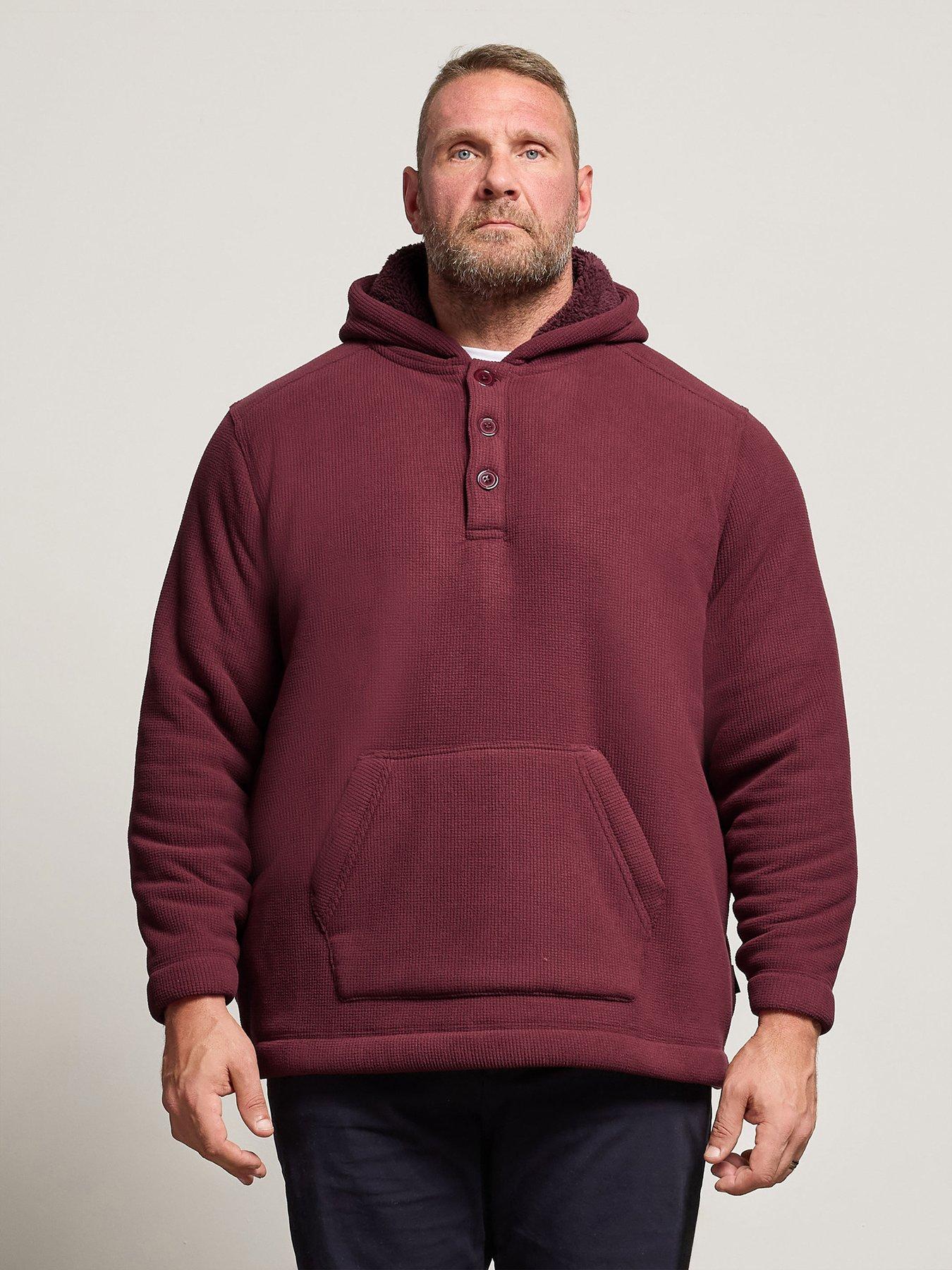 badrhino-button-neck-borg-hoodie-redfront