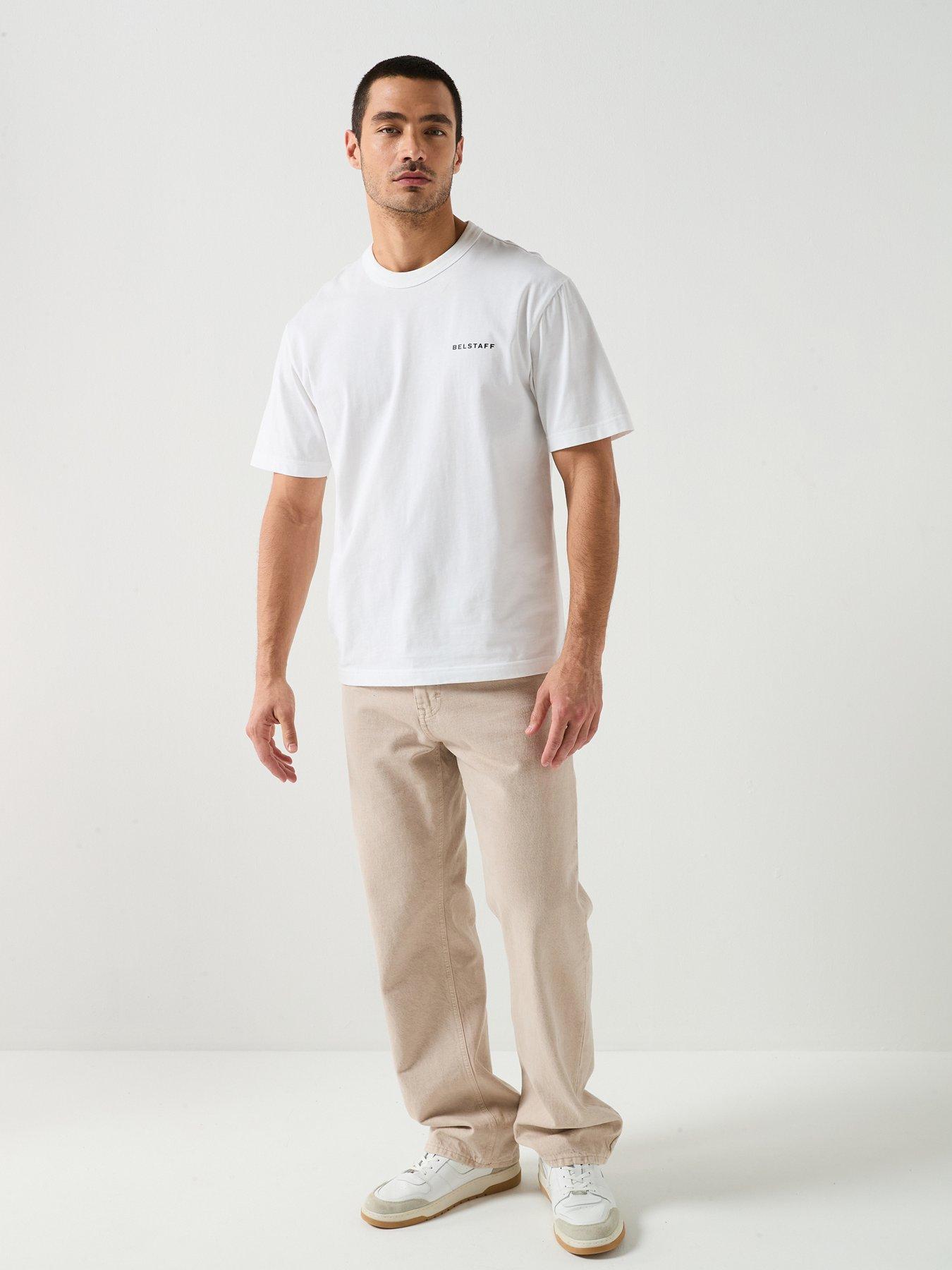 Image 3 of 5 of Belstaff Border Large Back Logo T-Shirt - White