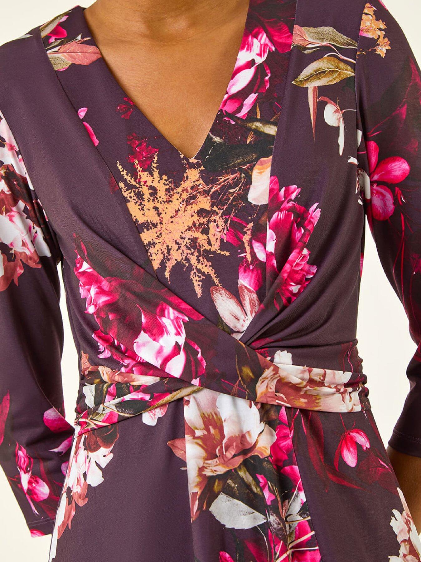 roman-floral-crossover-stretch-midi-dress-winedetail
