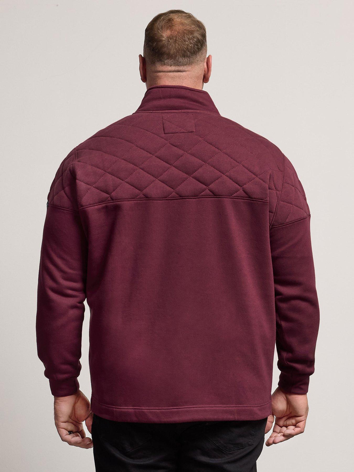 badrhino-quilted-half-zip-sweatshirt-redstillFront