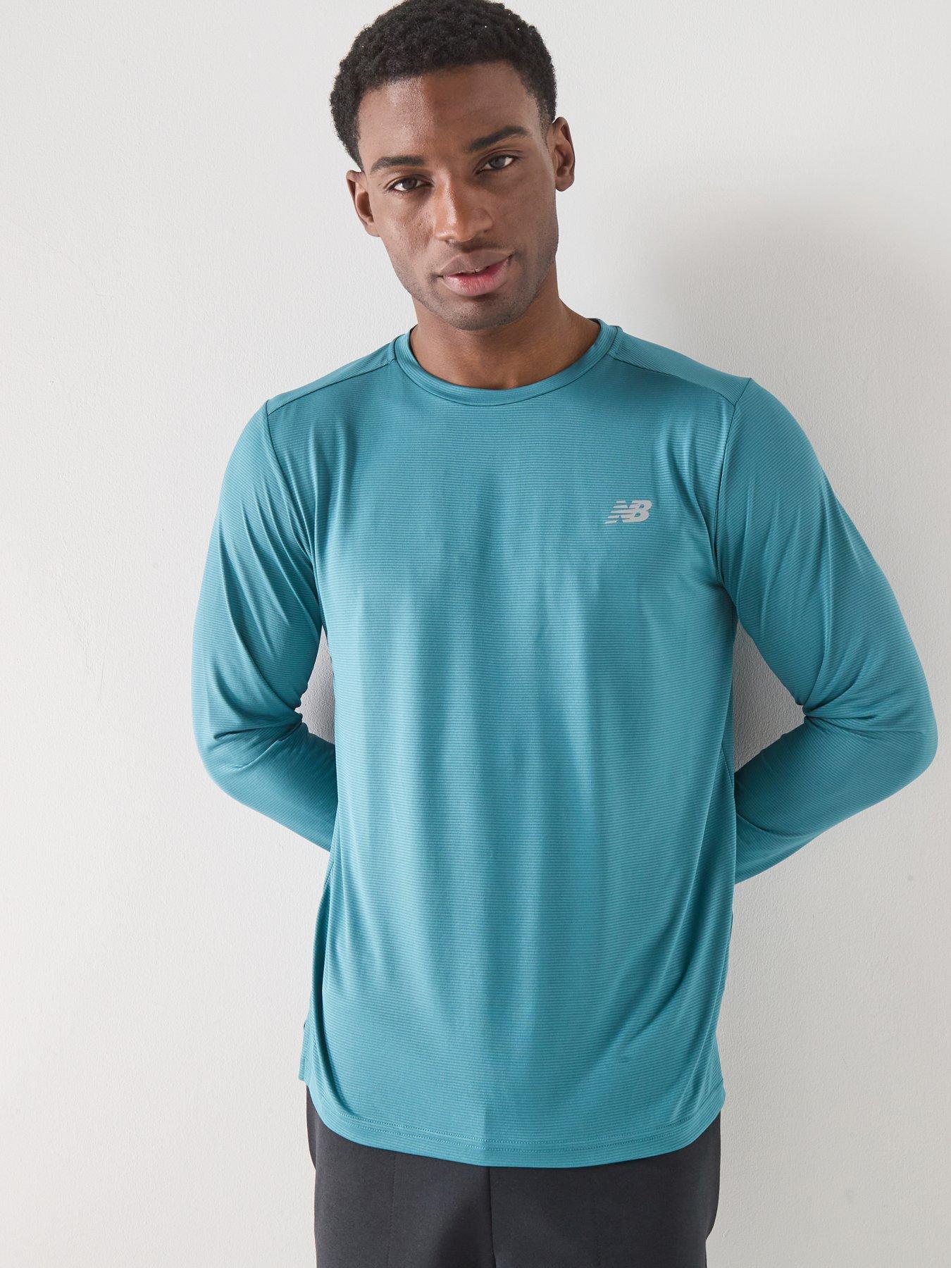New Balance Mens Running Sport Essentials Long Sleeve Top - Green