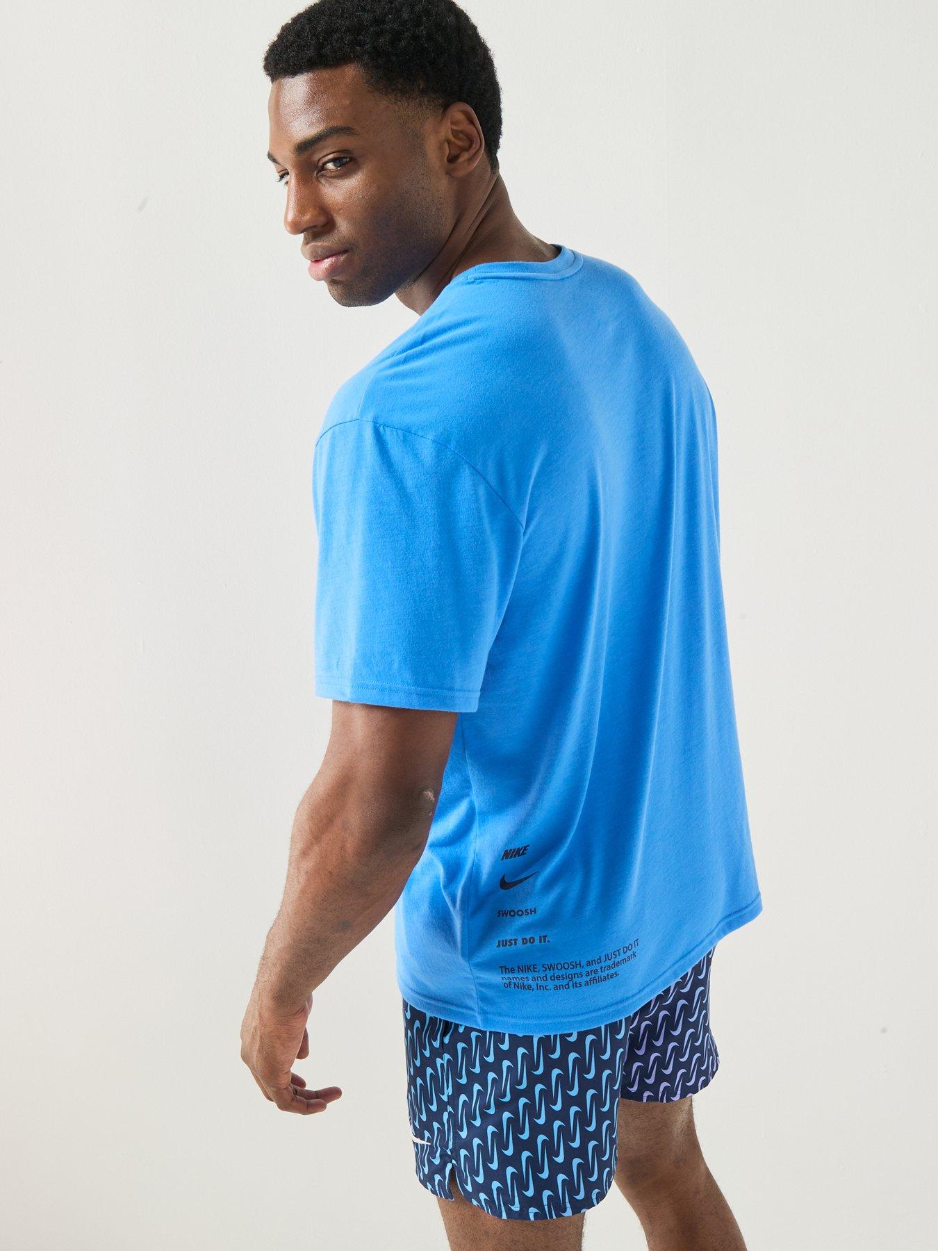 Image 2 of 6 of Nike Mens Short Sleeve Hydroguard T Shirt - Blue