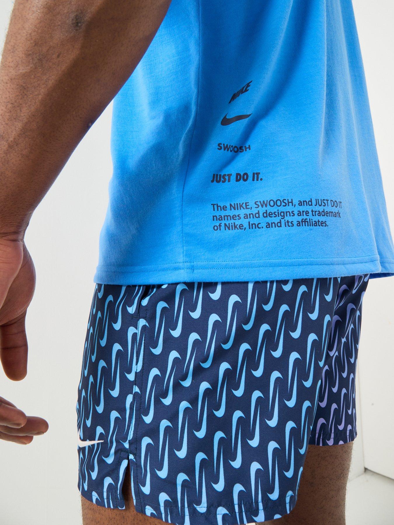 Image 4 of 6 of Nike Mens Short Sleeve Hydroguard T Shirt - Blue