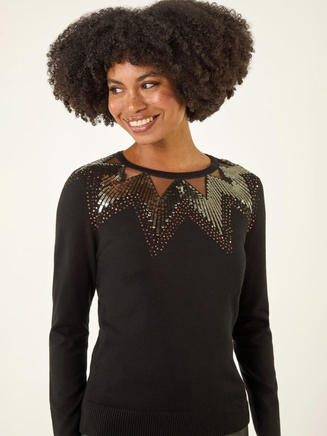 roman-sequin-mix-knit-top-blackoutfit