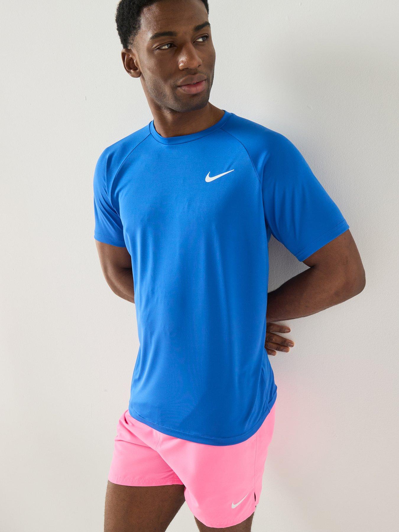 Image 1 of 7 of Nike Mens Short Sleeve Hydroguard T Shirt - Blue