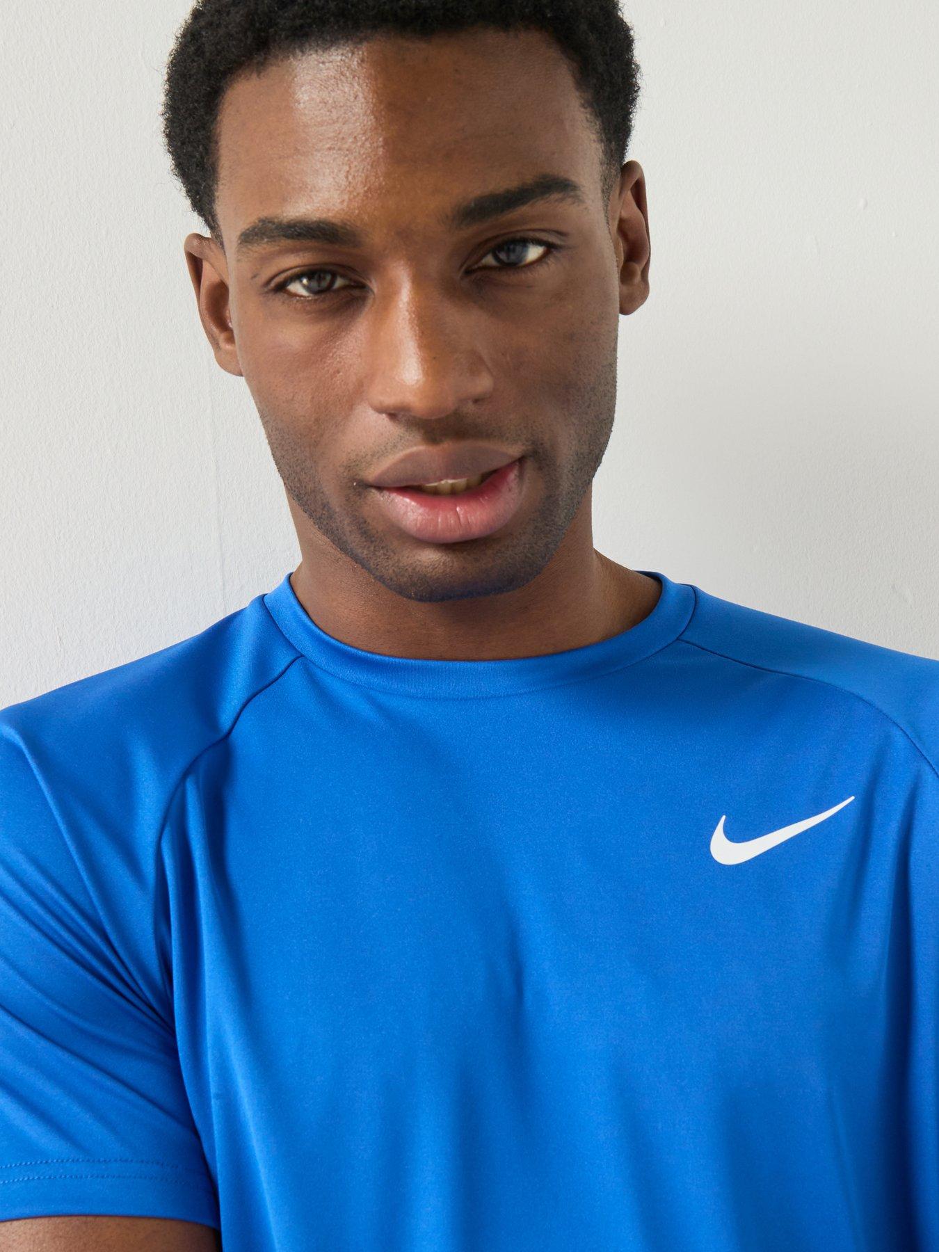 Image 4 of 7 of Nike Mens Short Sleeve Hydroguard T Shirt - Blue