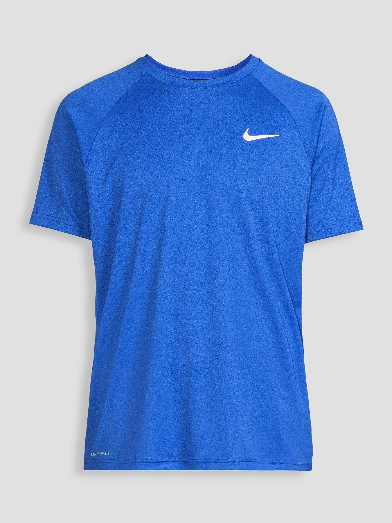 Image 7 of 7 of Nike Mens Short Sleeve Hydroguard T Shirt - Blue