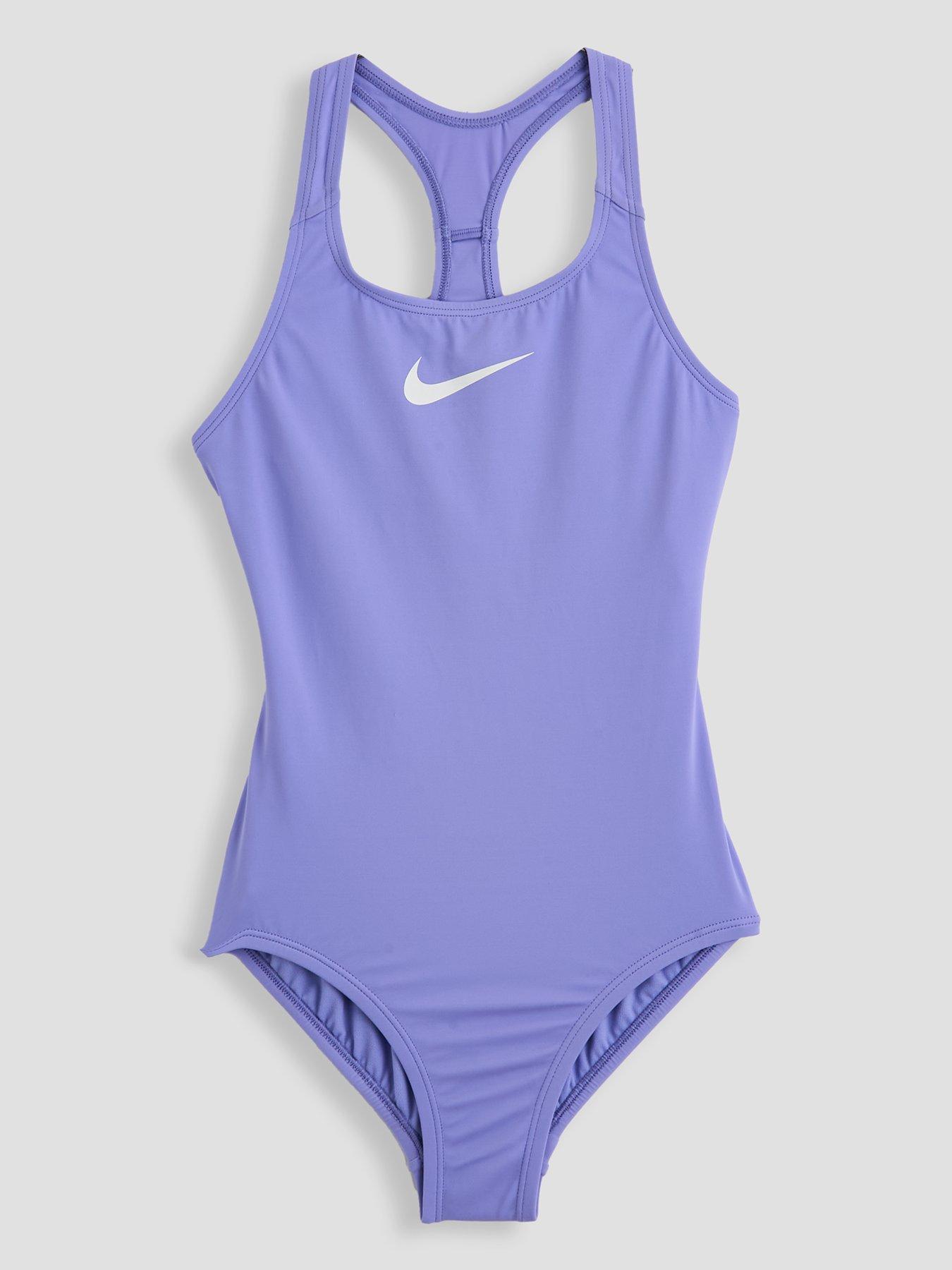 Nike Girls Swim Racerback One Piece Swimsuit - Purple