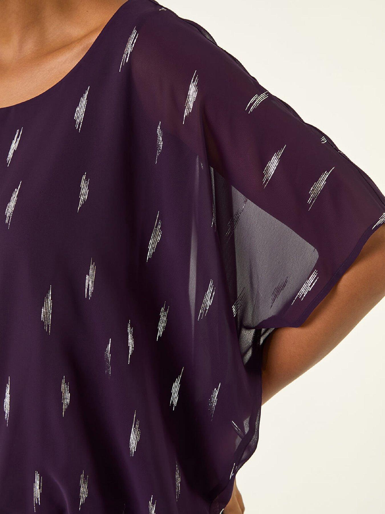 roman-foil-print-bubble-hem-top-purpledetail