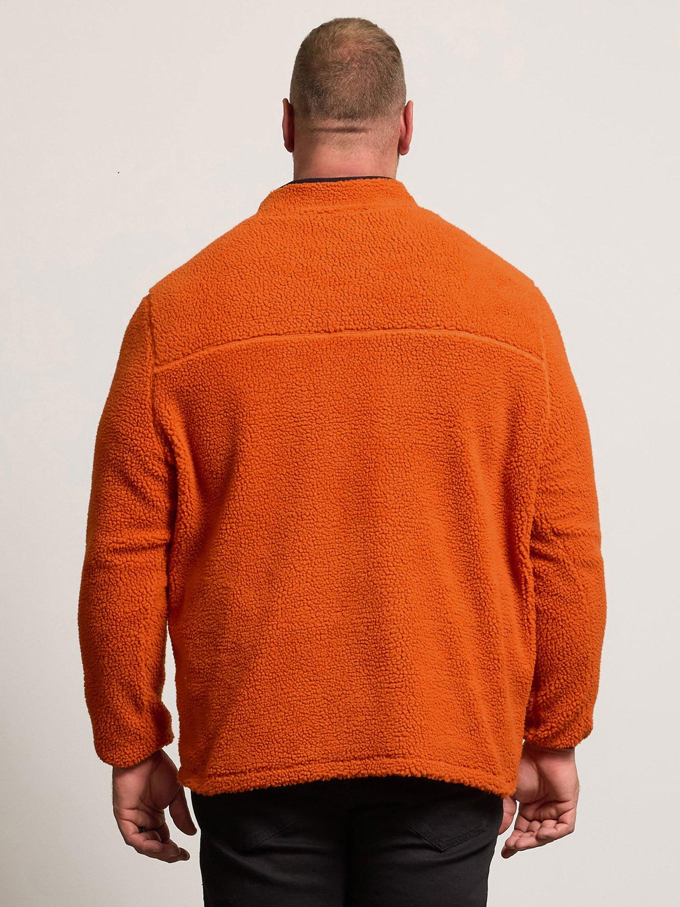 badrhino-sherpa-quarter-zip-sweatshirt-orangestillFront