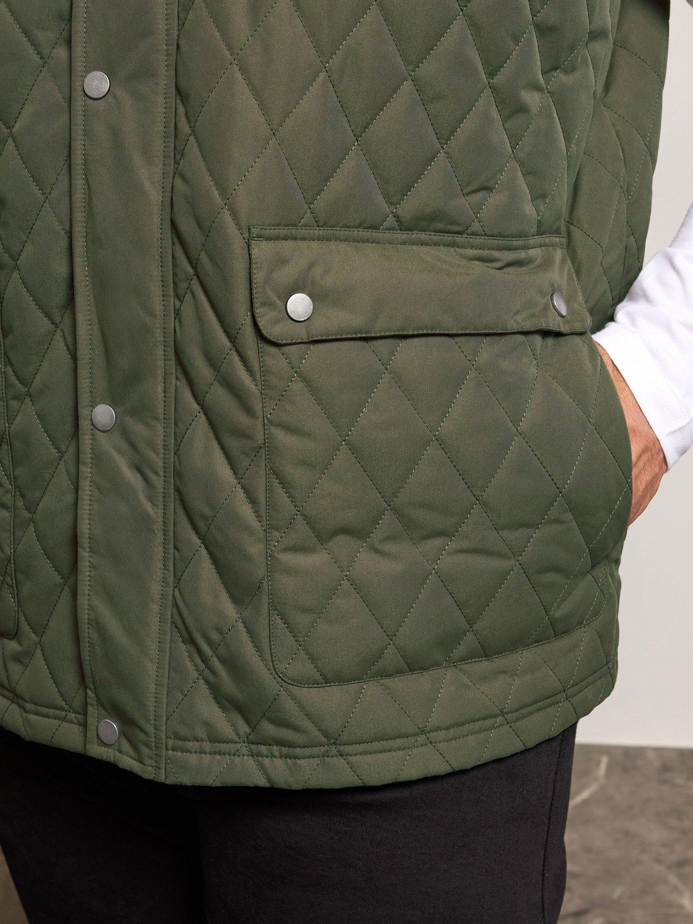 Image 4 of 7 of BadRhino Diamond Quilted Gilet - Green