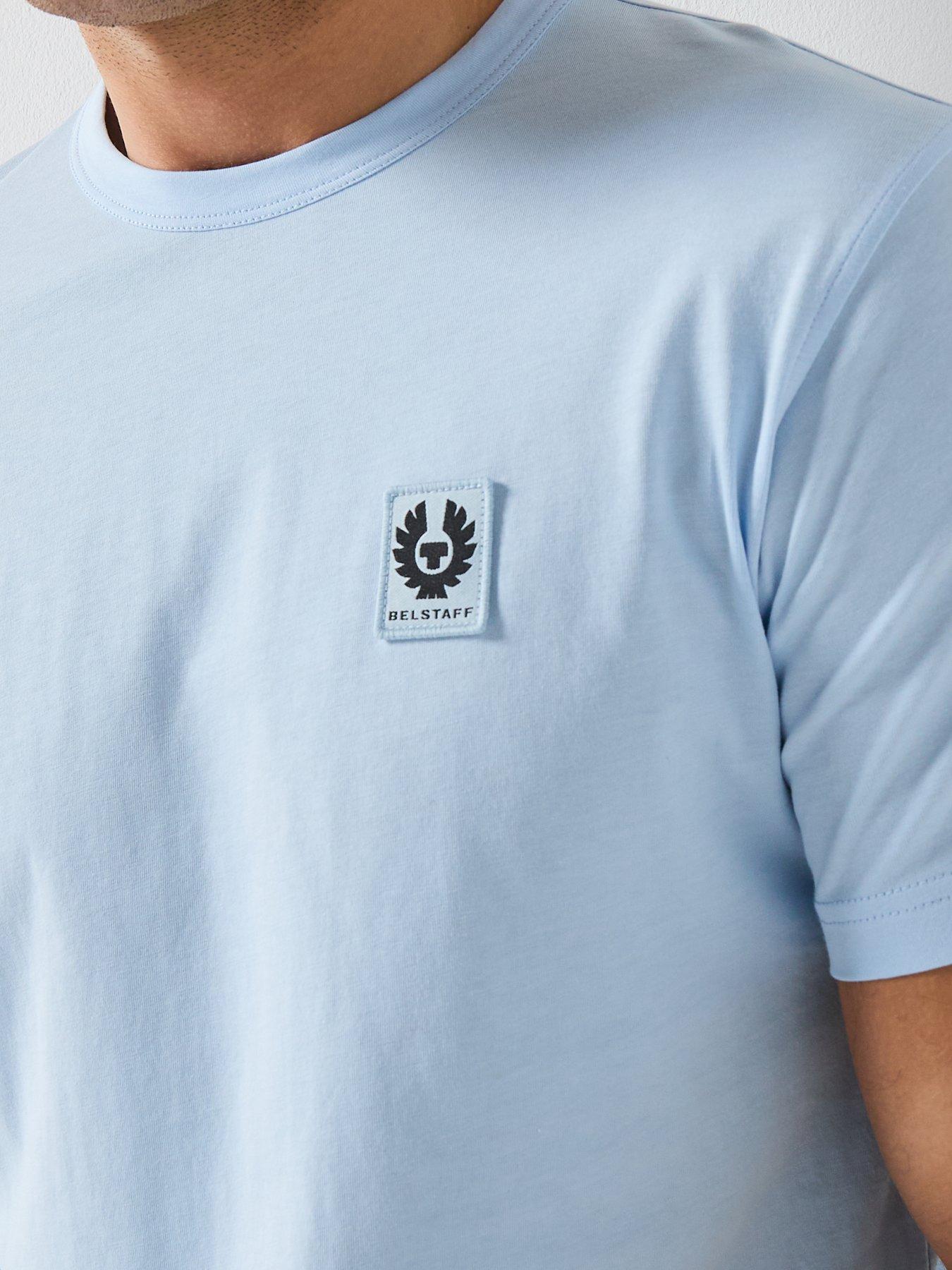 Image 4 of 6 of Belstaff Left Chest Patch Logo Regular Fit T-Shirt - Light Blue