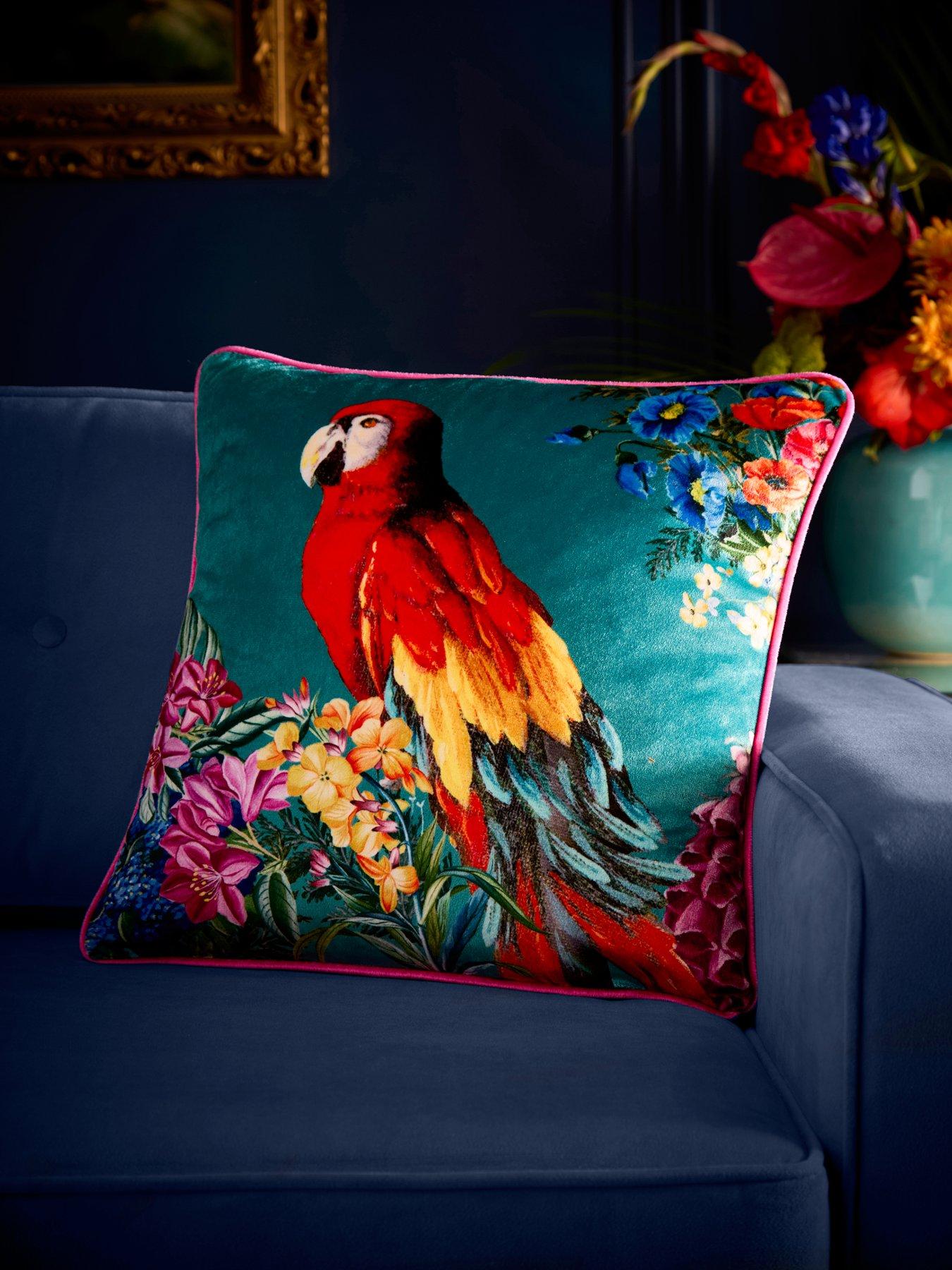 Image 1 of 3 of Laurence Llewelyn-Bowen Polly Amorous Filled Cushion- Teal