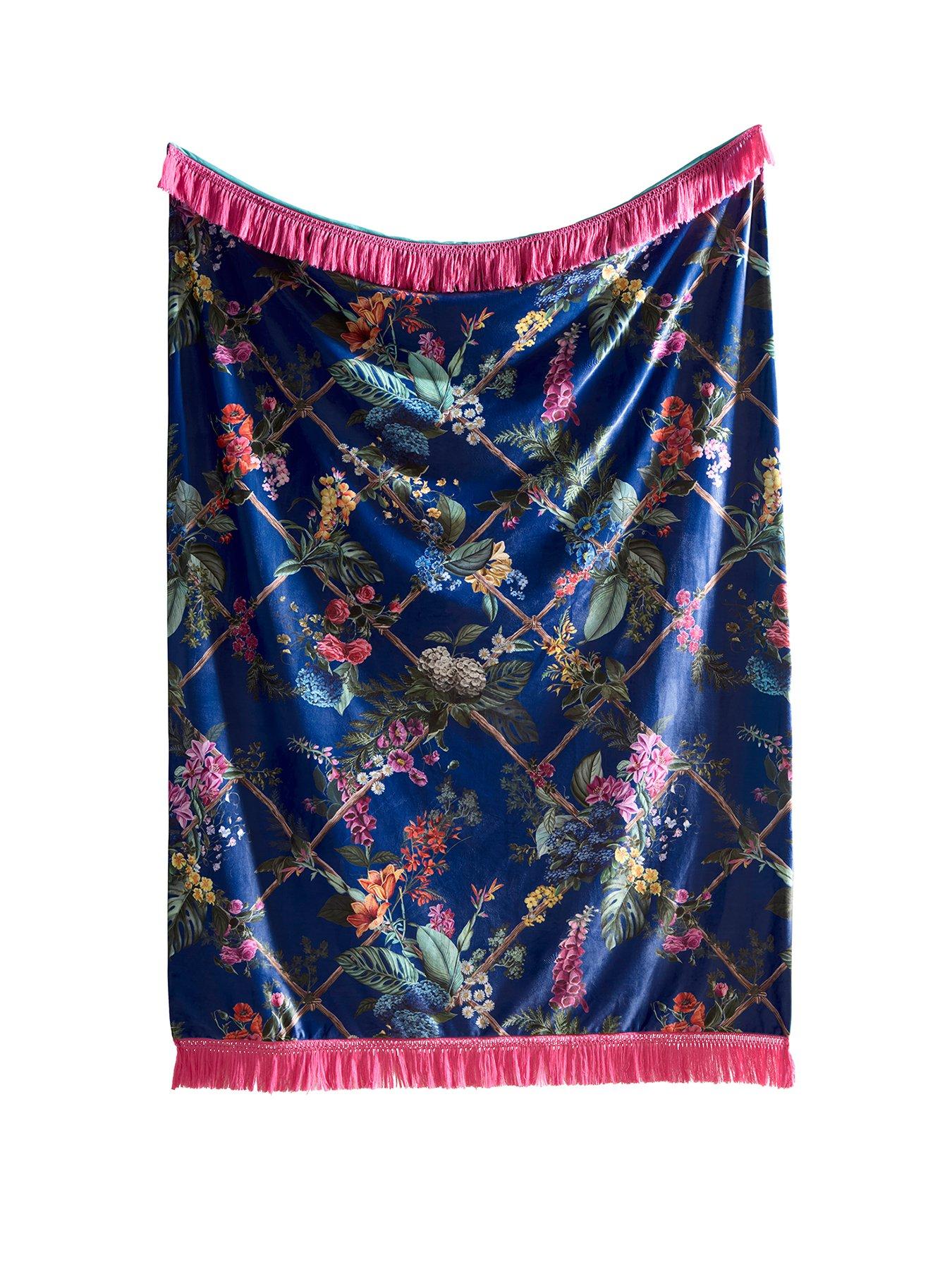 Image 2 of 4 of Laurence Llewelyn-Bowen Cotswold Fantasia Throw- Navy