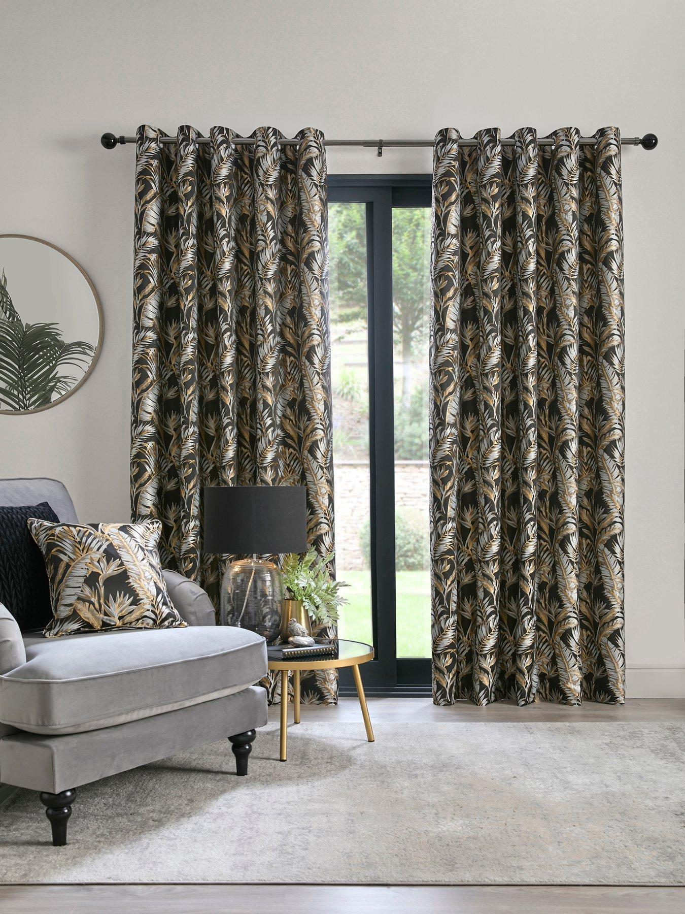 Image 1 of 3 of Laurence Llewelyn-Bowen Paradise Palm Eyelet Curtains