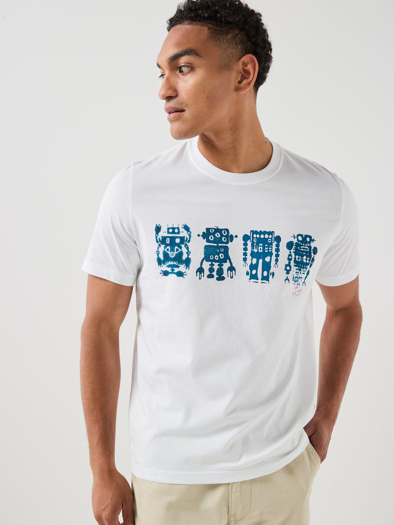 PS PAUL SMITH Regular Fit Robots Graphic T-Shirt - White