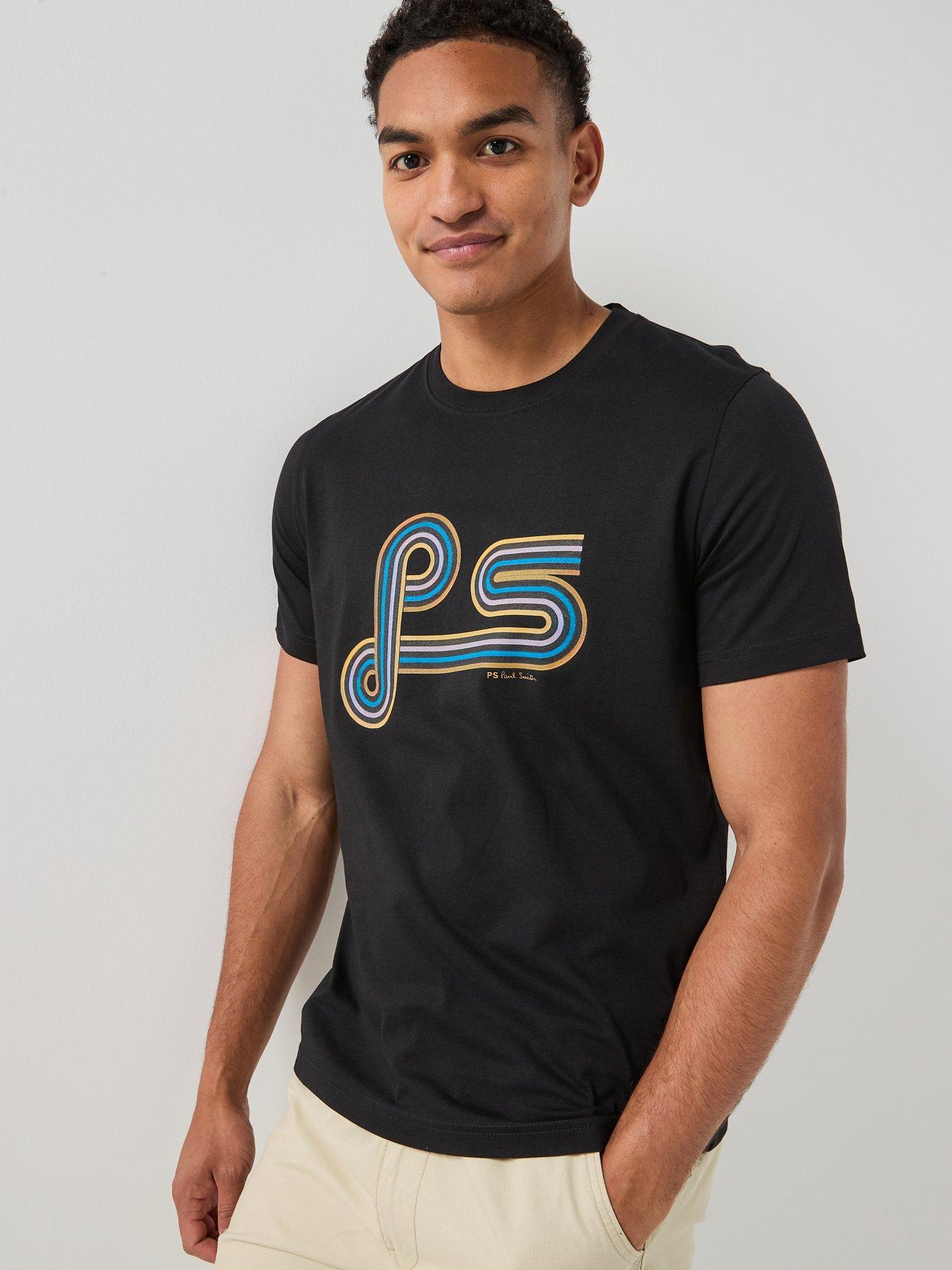 PS PAUL SMITH Regular Fit Swirly Logo T-Shirt - Black