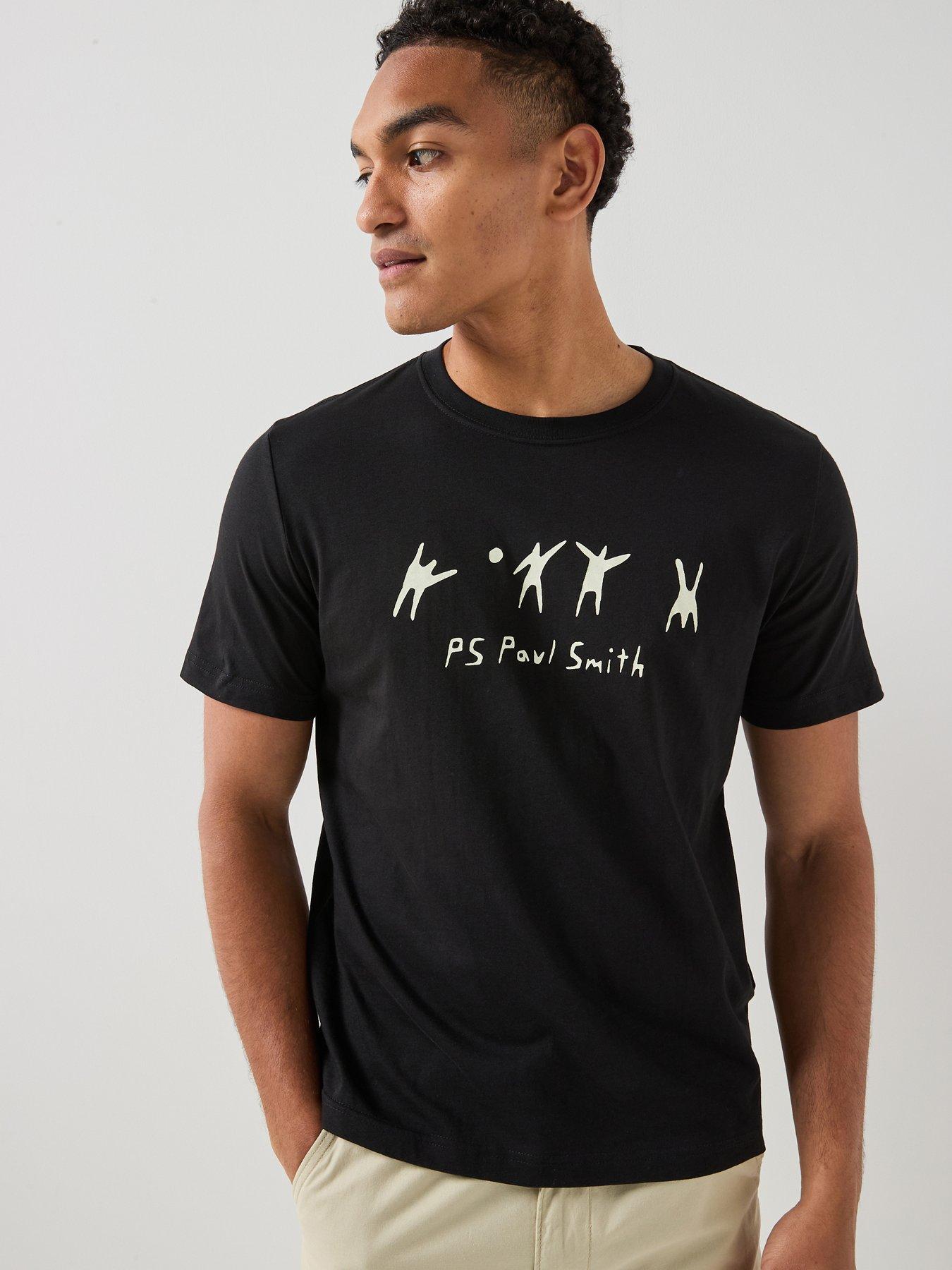 PS PAUL SMITH Regular Fit Vollyball Graphic T-Shirt - Black