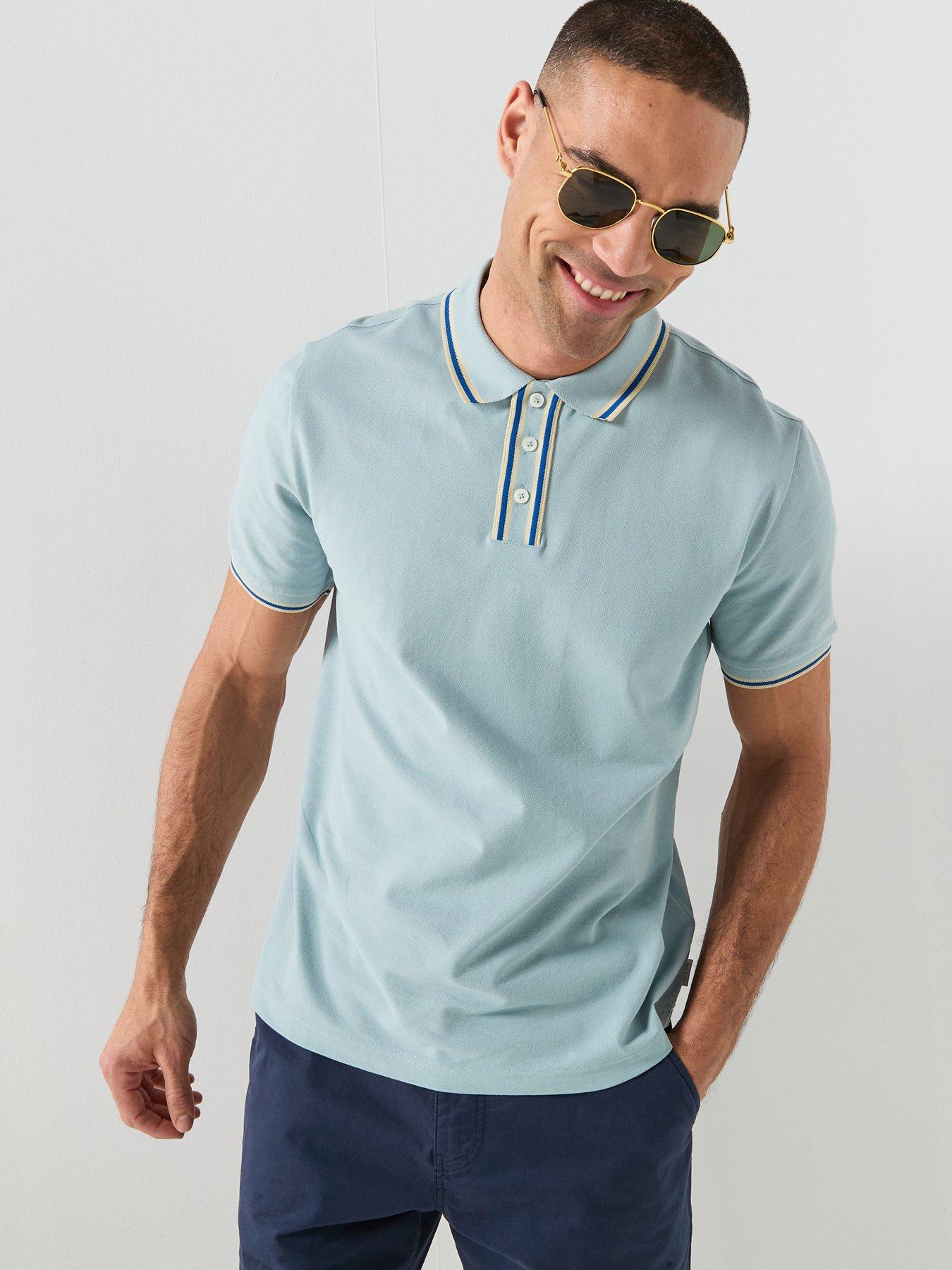 PS PAUL SMITH Regular Fit Tipped Placket Polo Shirt - Blue