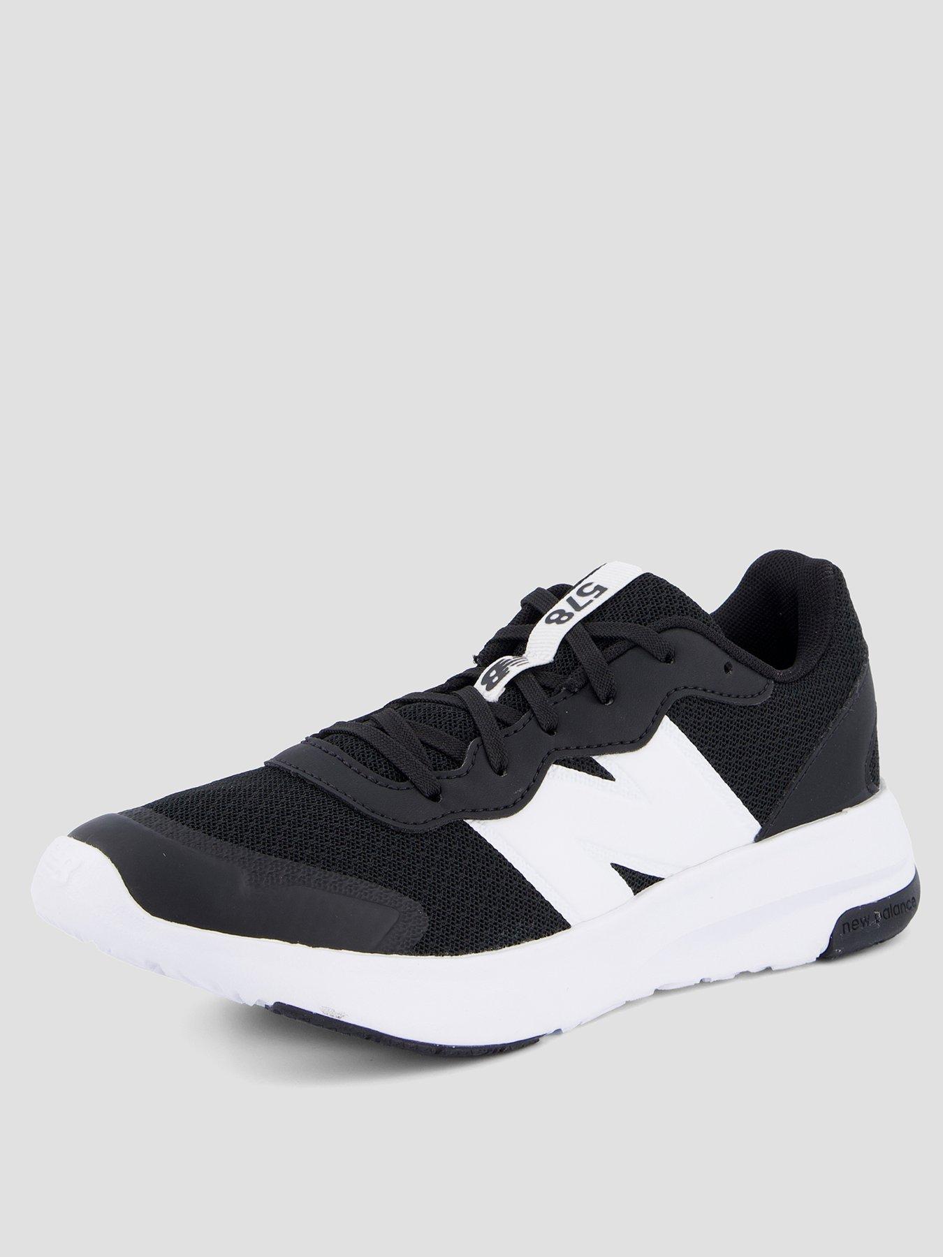 new-balance-junior-unisex-running-578-trainers-blackwhitestillFront
