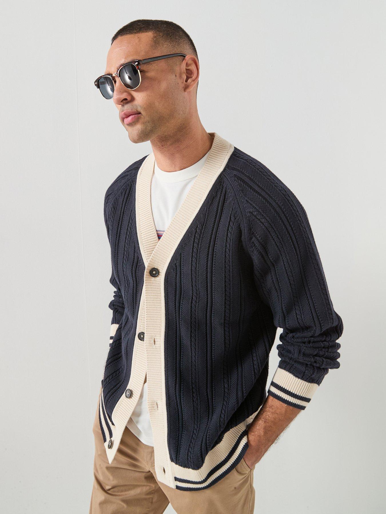 Image 1 of 6 of PS PAUL SMITH Button Through Knitted Cardigan - Navy