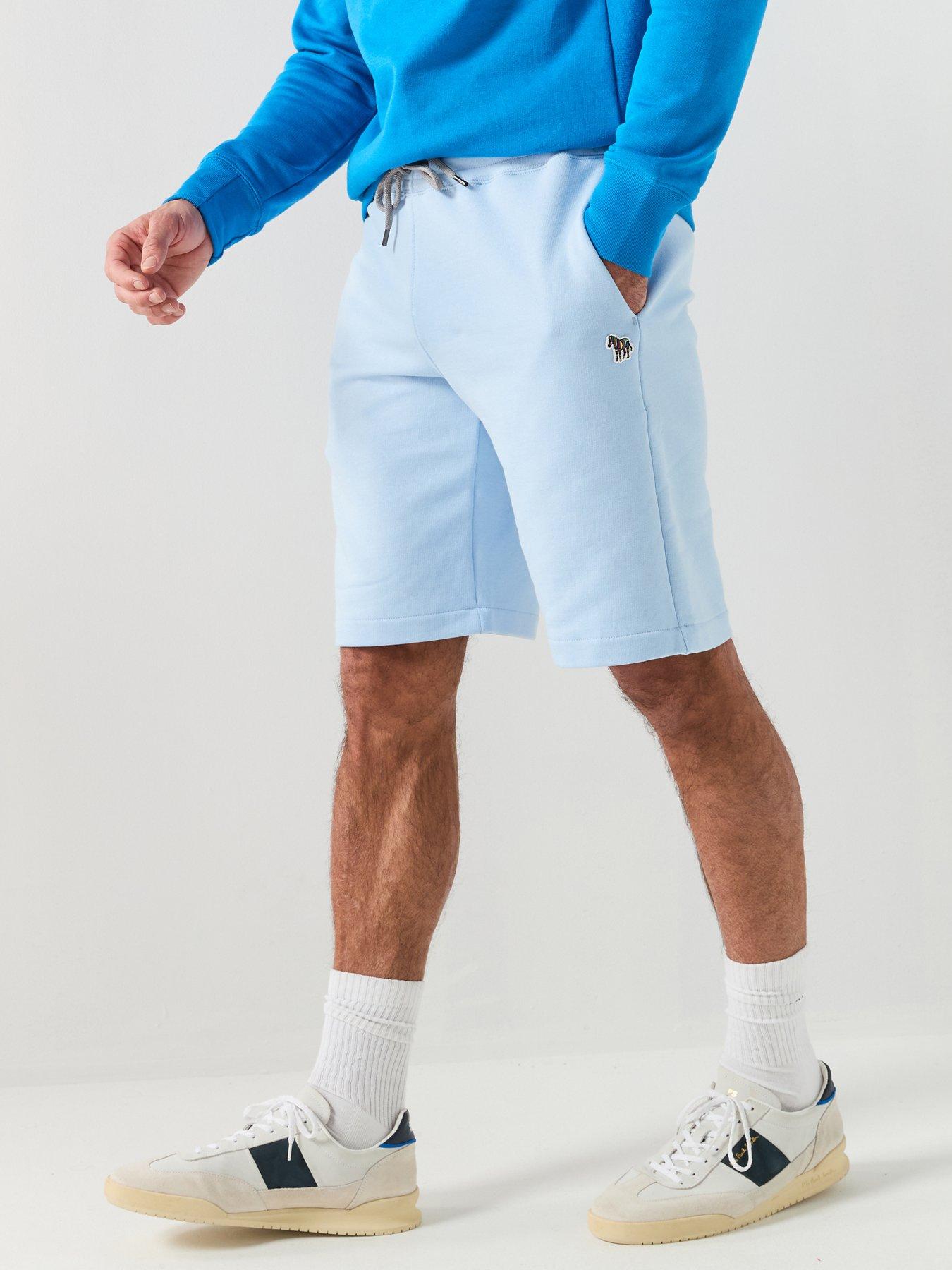 PS PAUL SMITH Regular Fit Zebra Sweat Shorts - Light Blue